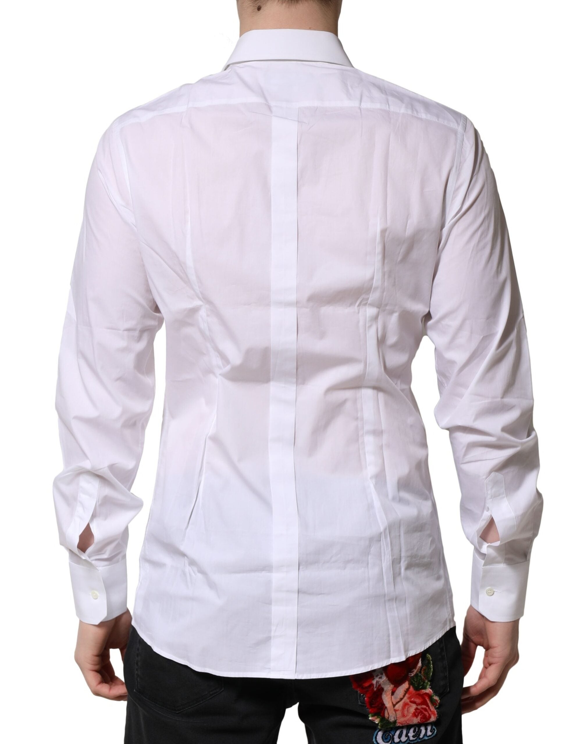 White Cotton Long Sleeves GOLD Formal Shirt