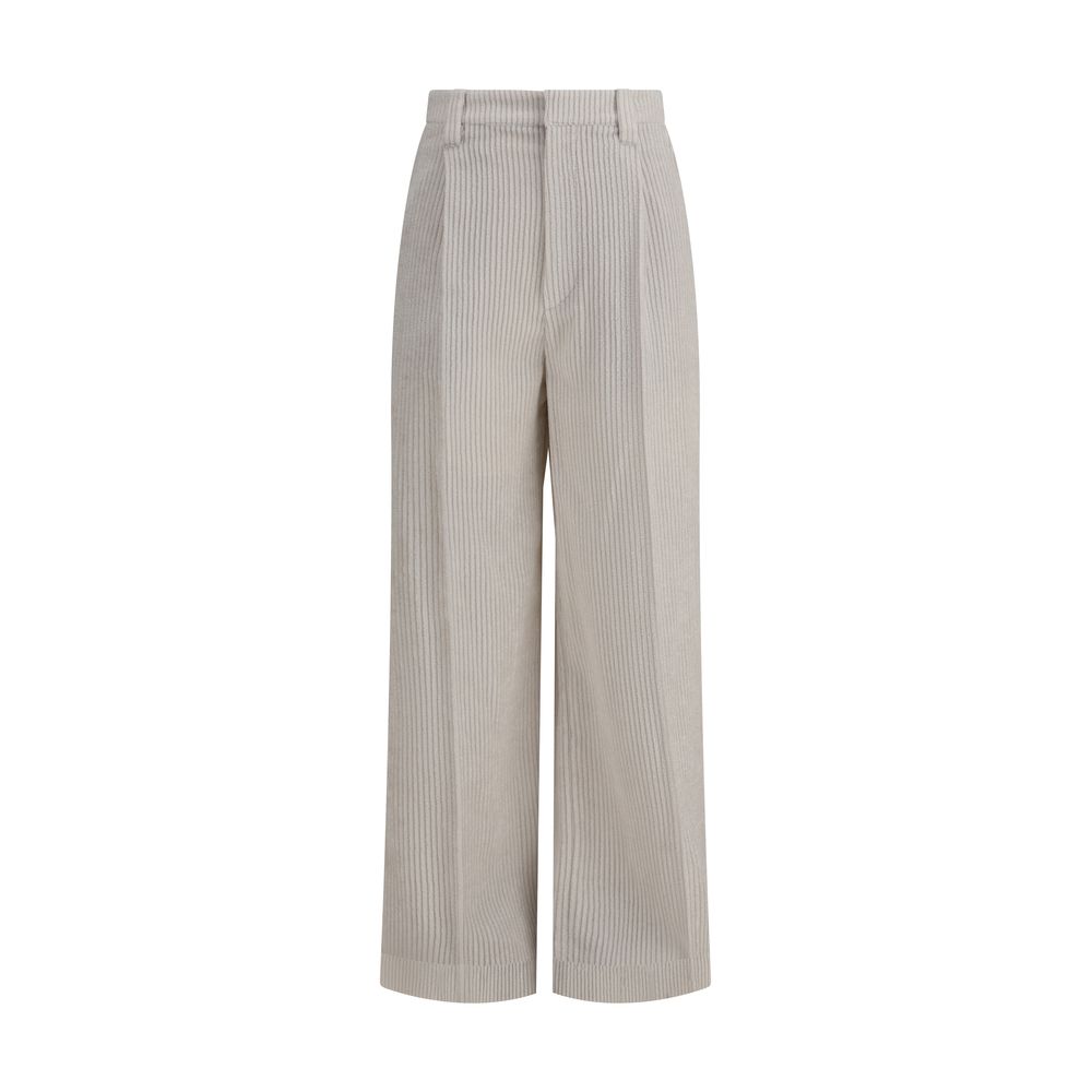 White Viscose Casual Pants