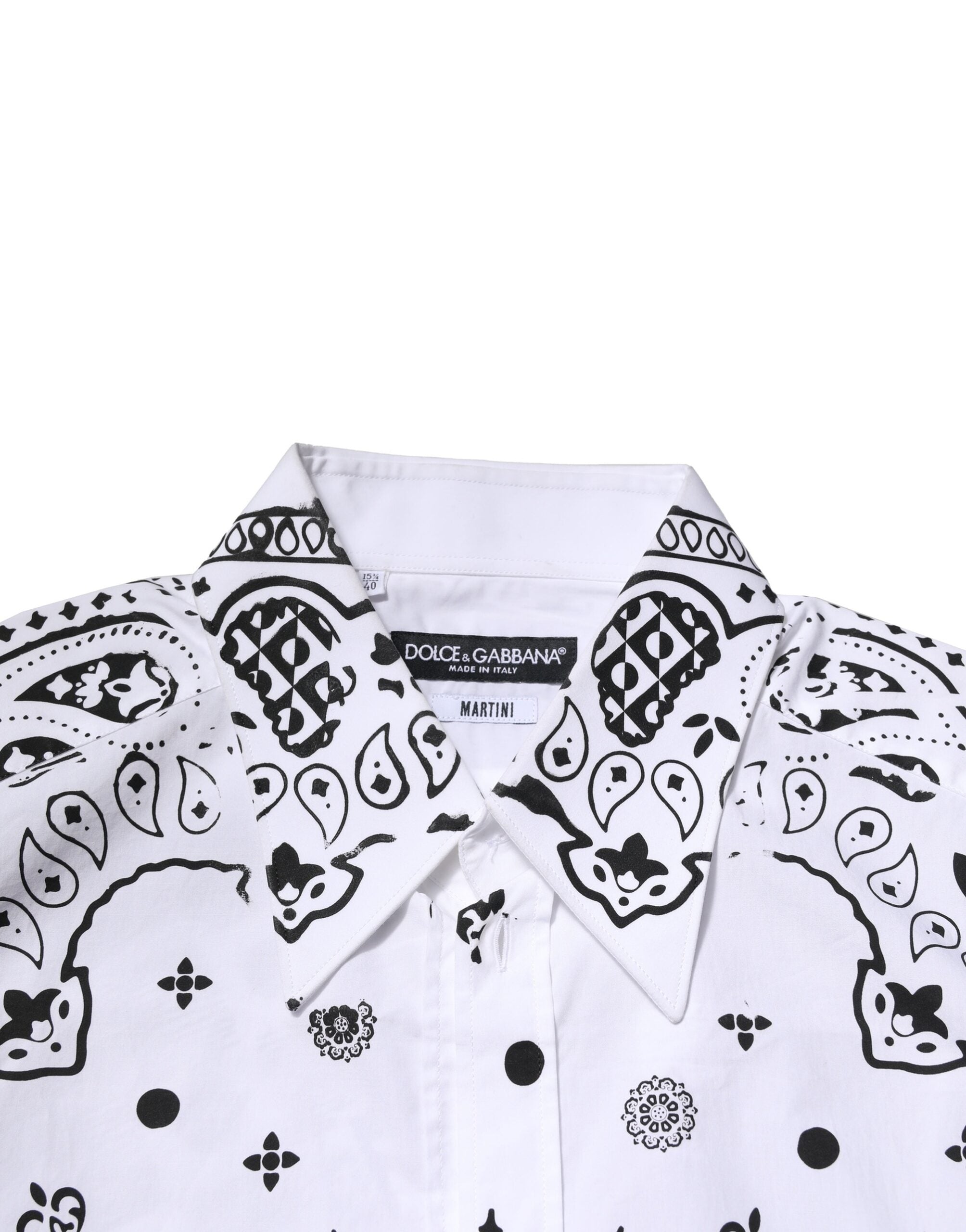 White MARTINI Bandana Print Formal Shirt