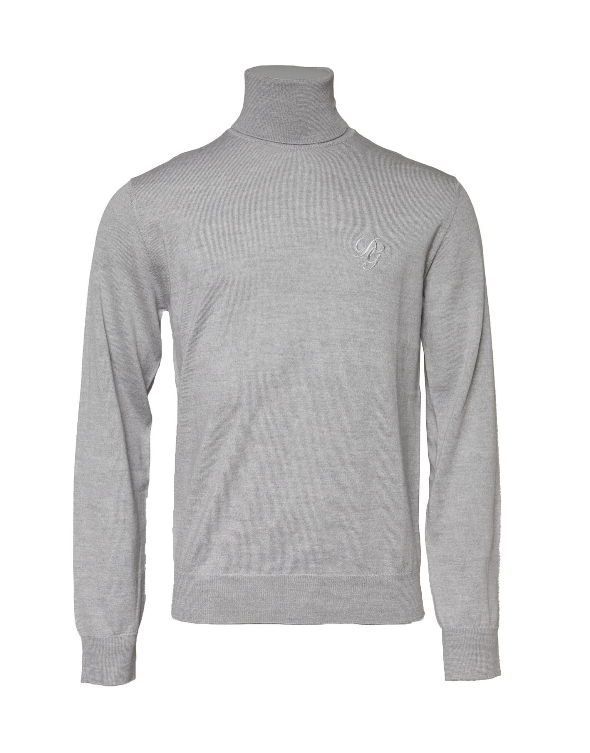 Gray Long Sleeve Turtleneck Pullover Sweater