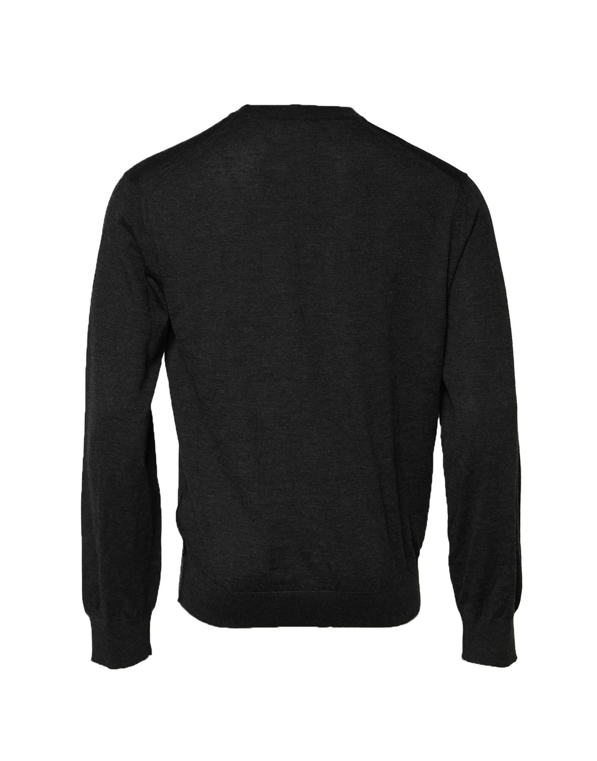 Gray Long Sleeve Crew Neck Pullover Sweater