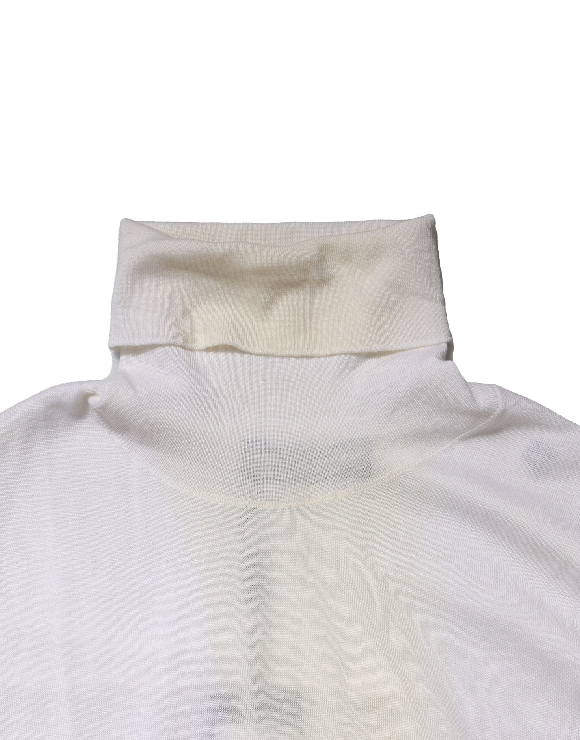 White Wool Turtleneck Men Sweatshirt Sweater