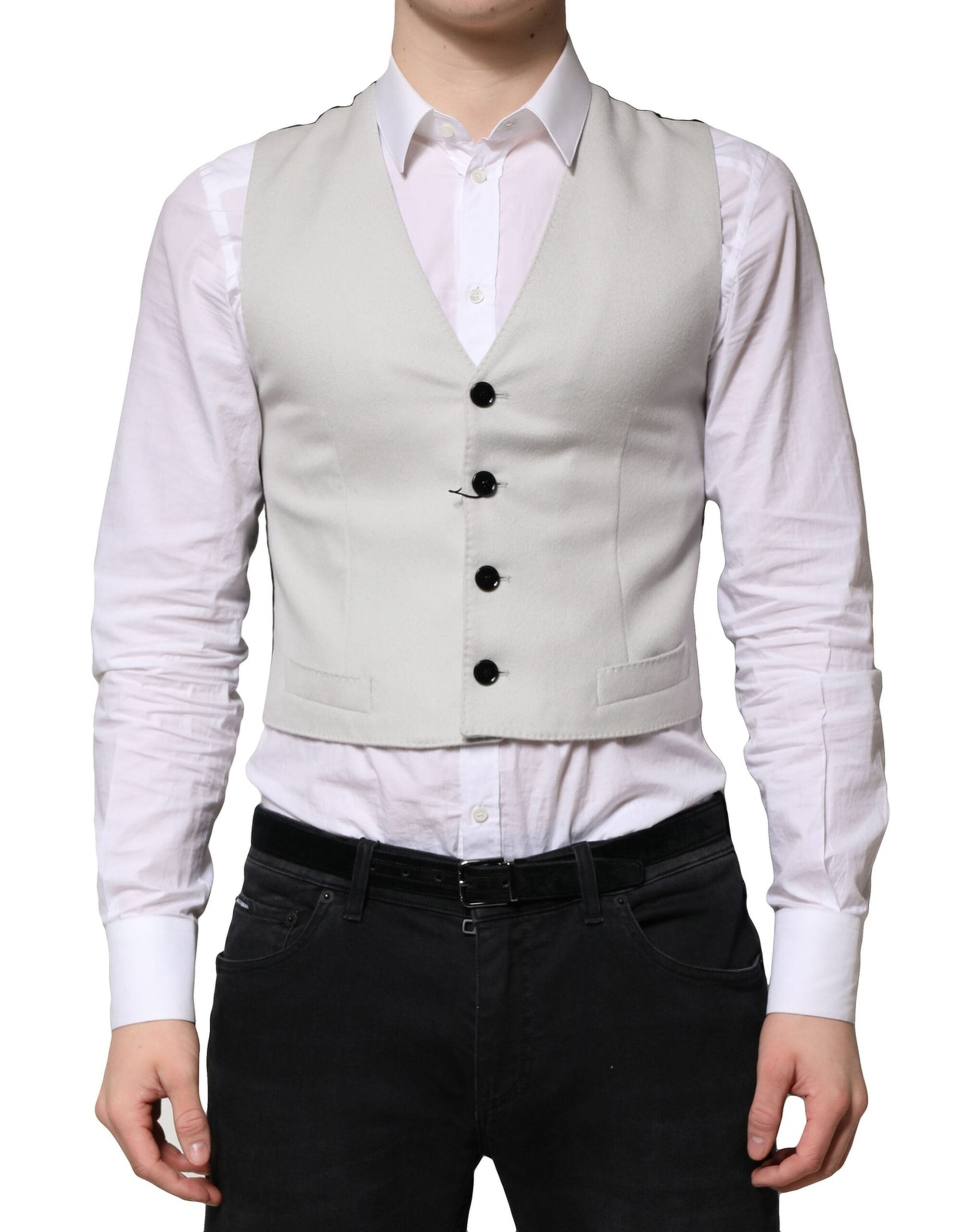Gray Wool Dress Formal Men Waistcoat Vest
