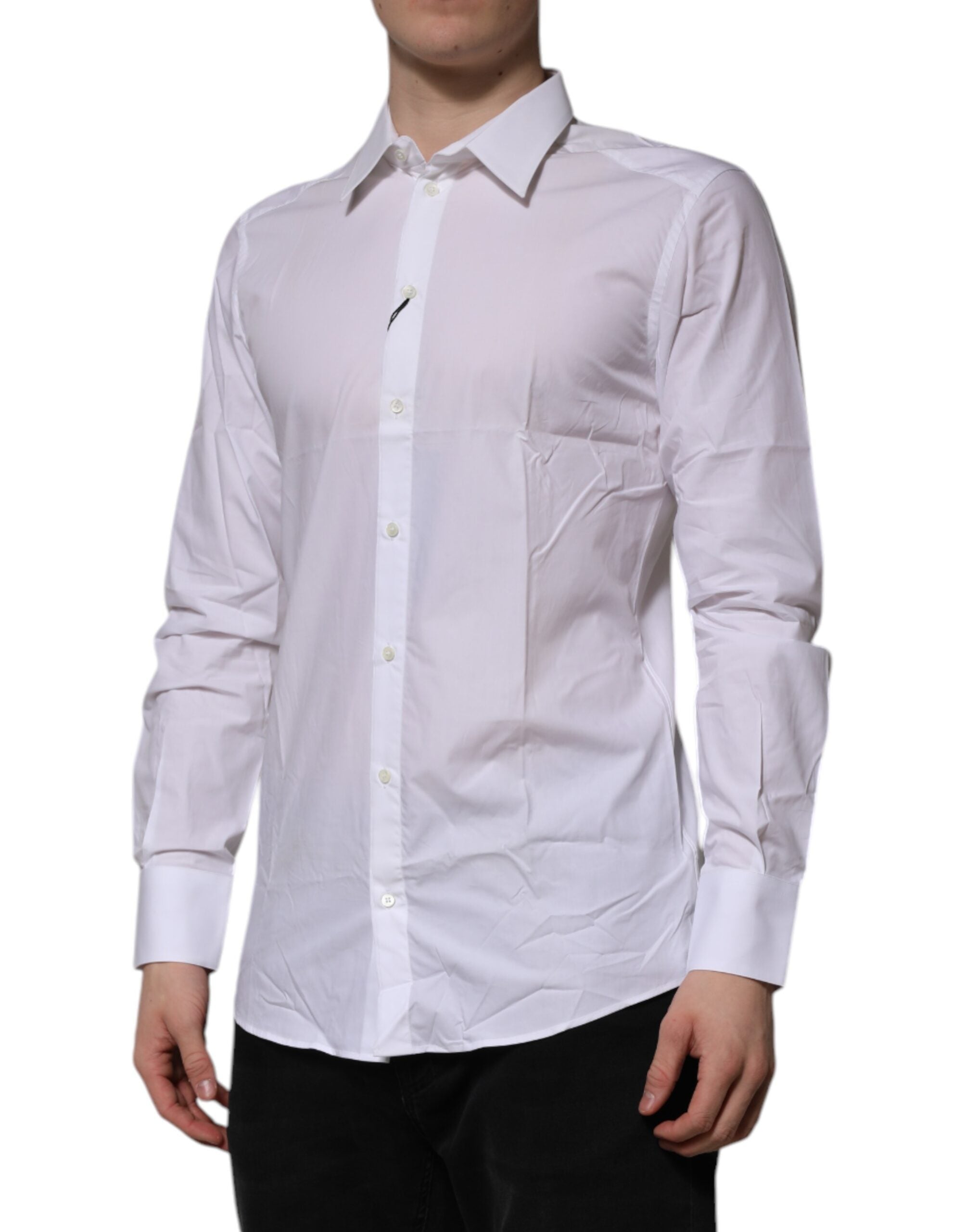 White Cotton GOLD Long Sleeves Formal Shirt