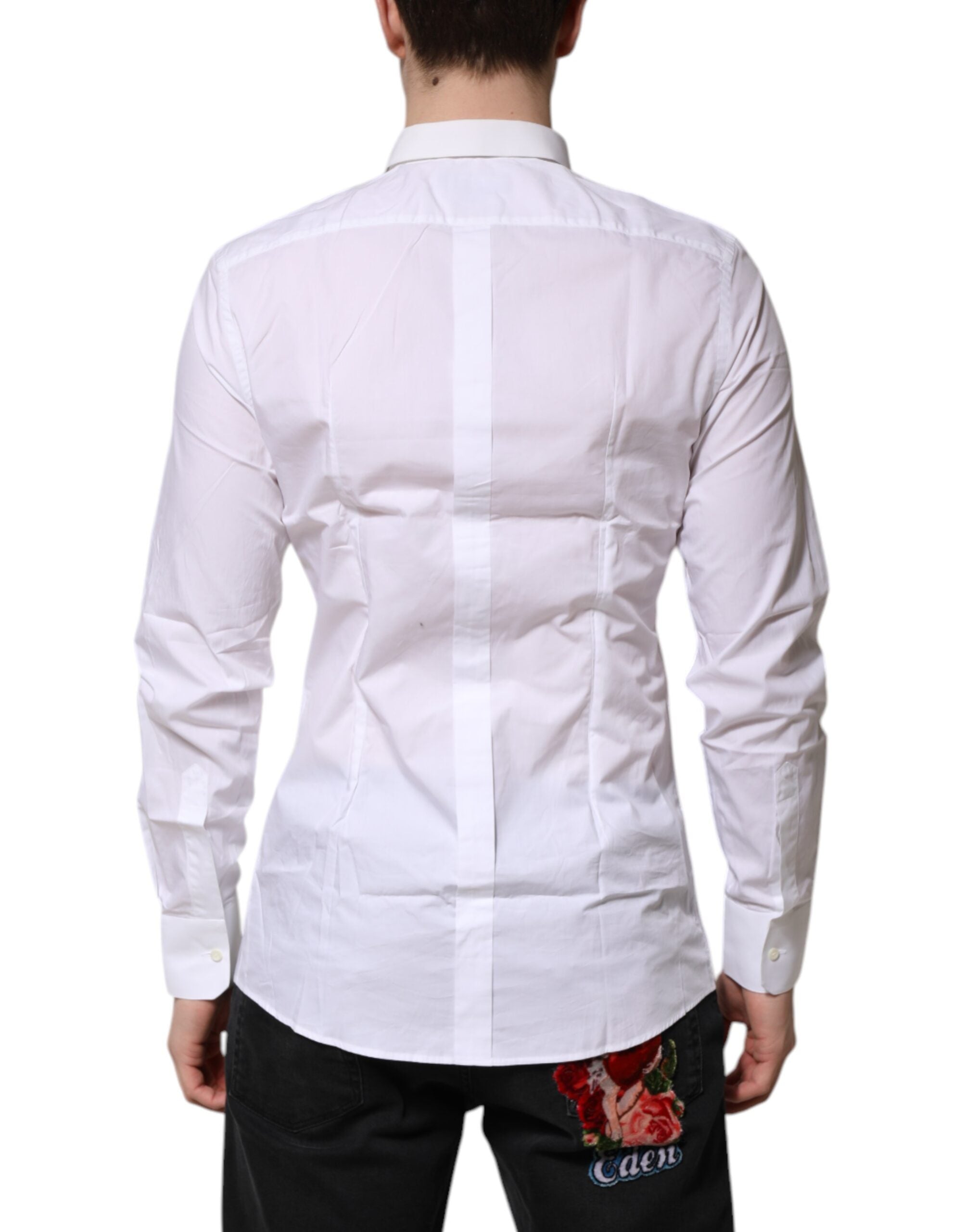 White Cotton GOLD Long Sleeves Formal Shirt