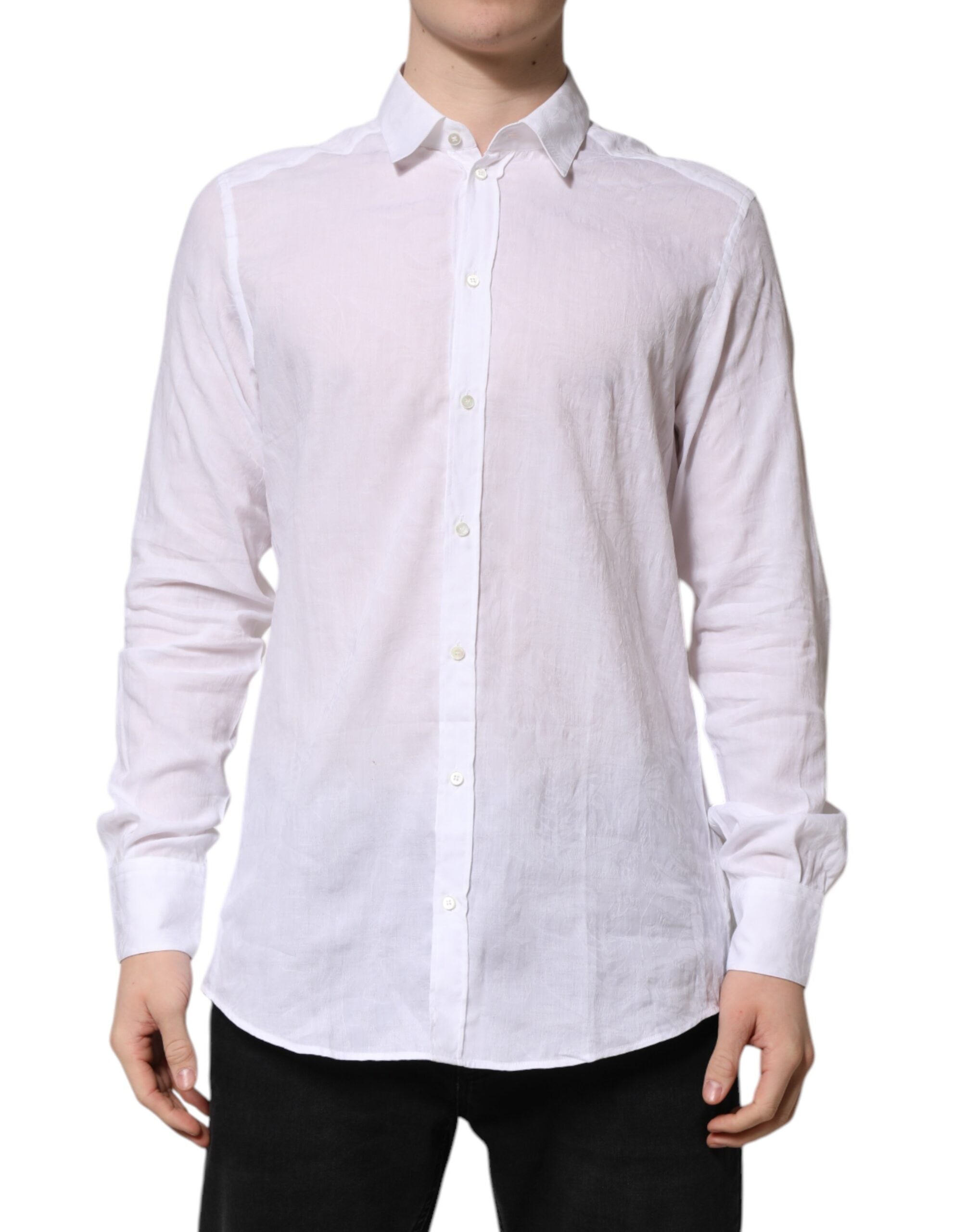 White Cotton Long Sleeves Collared Formal Shirt