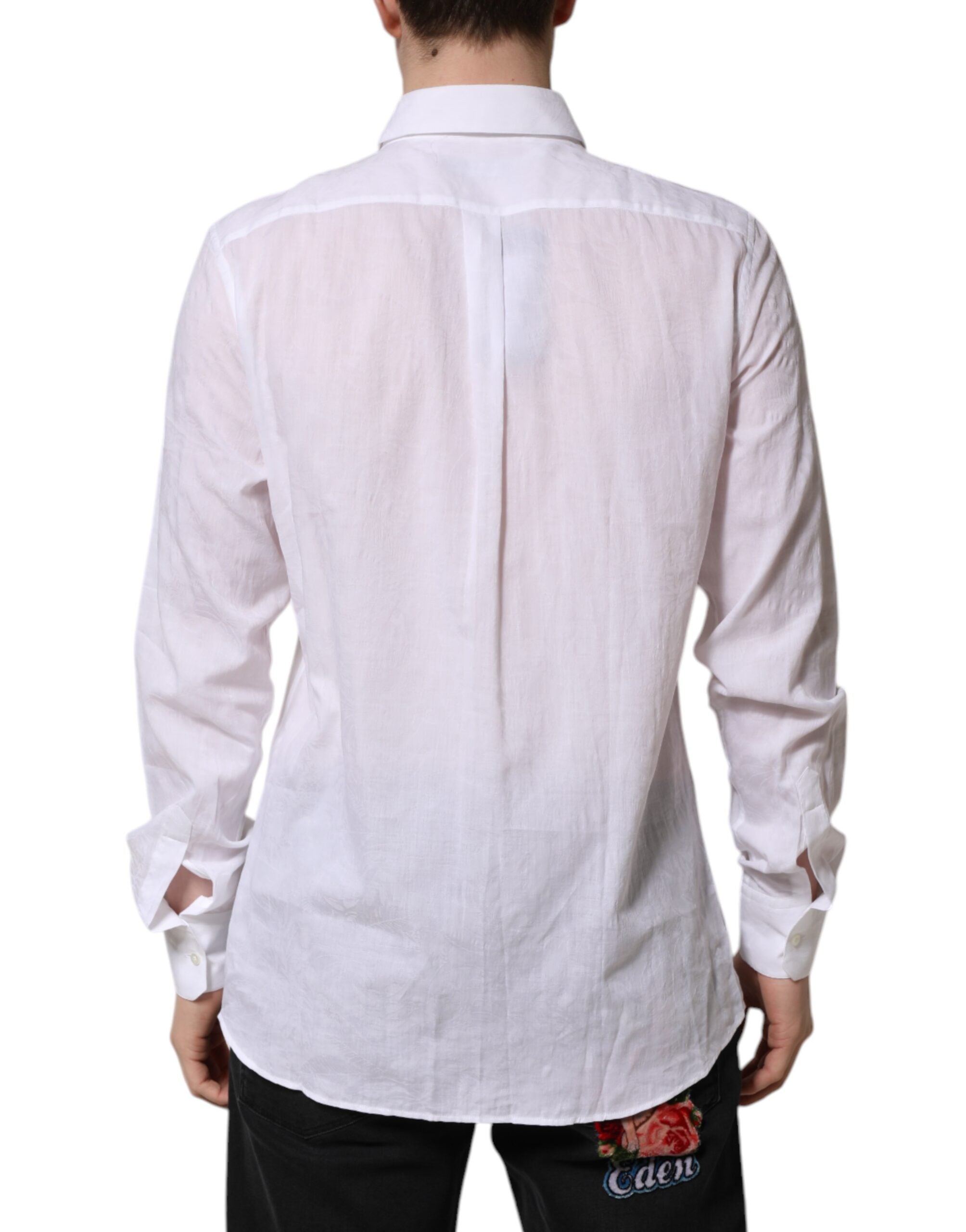 White Cotton Long Sleeves Collared Formal Shirt