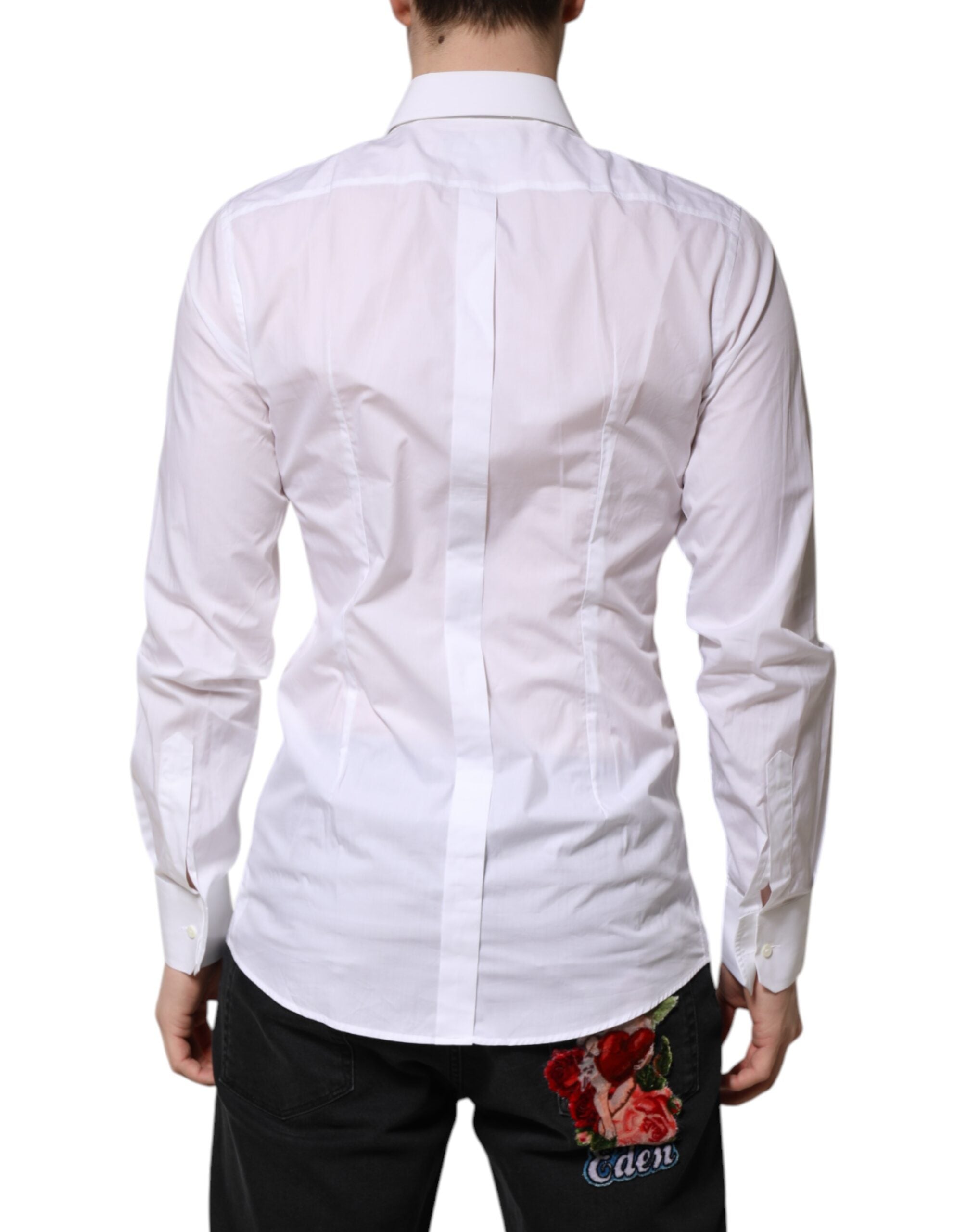 White GOLD Long Sleeves Dress Men Formal Shirt
