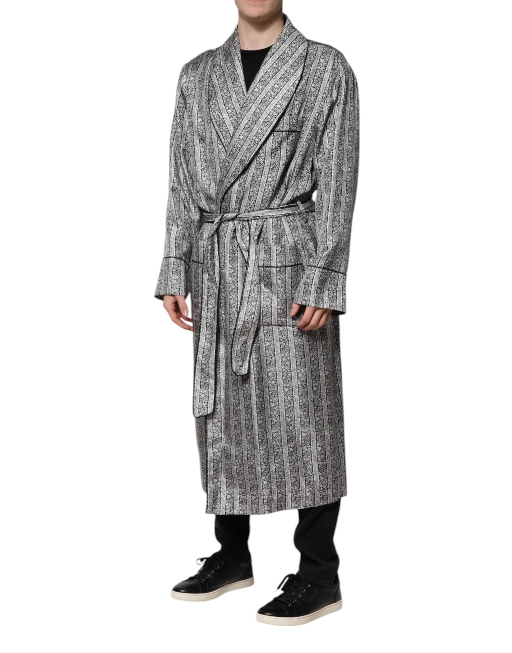 Multicolor Floral Robe Coat Wrap Jacket