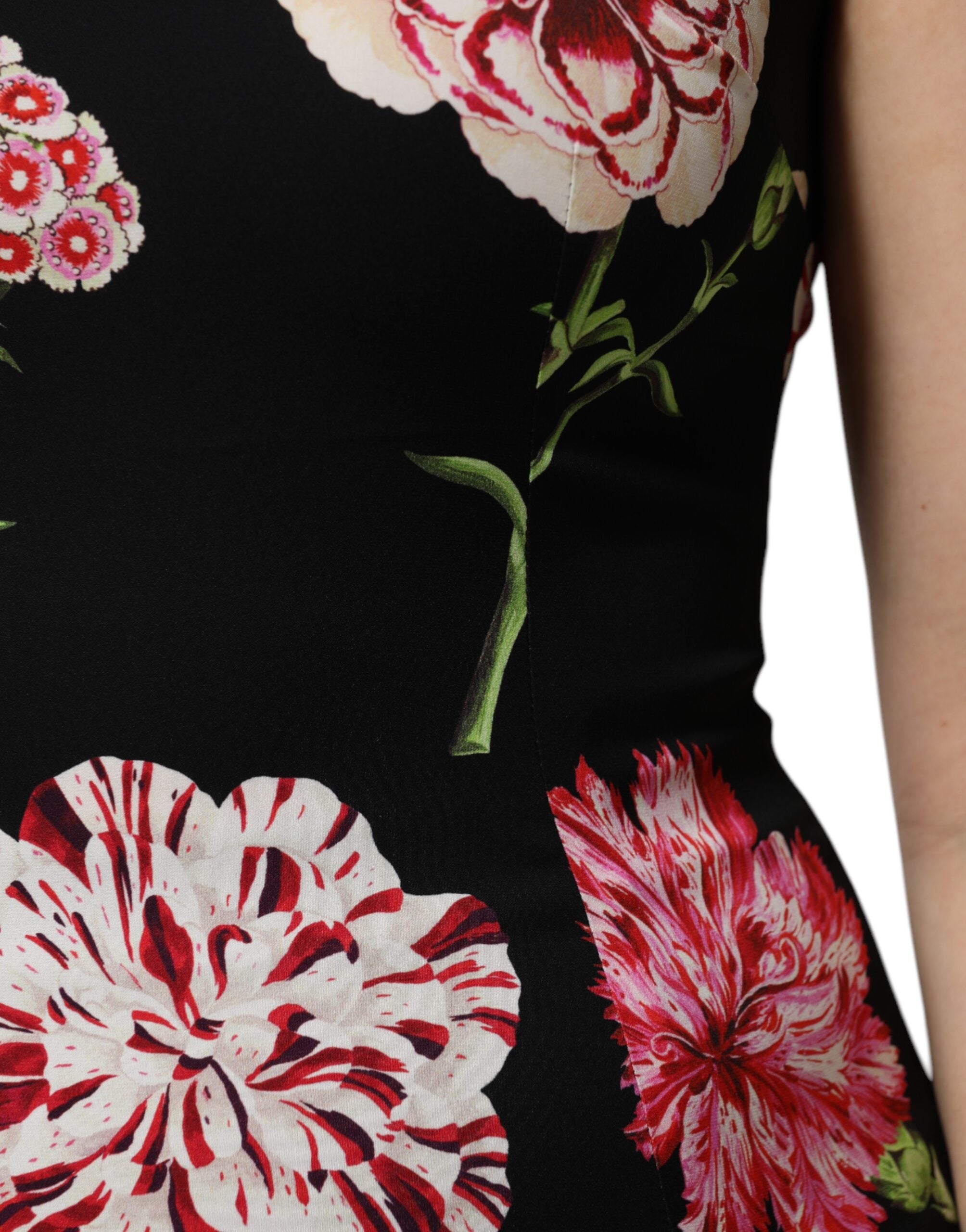 Black Floral Print Sleeveless Tank Blouse Top