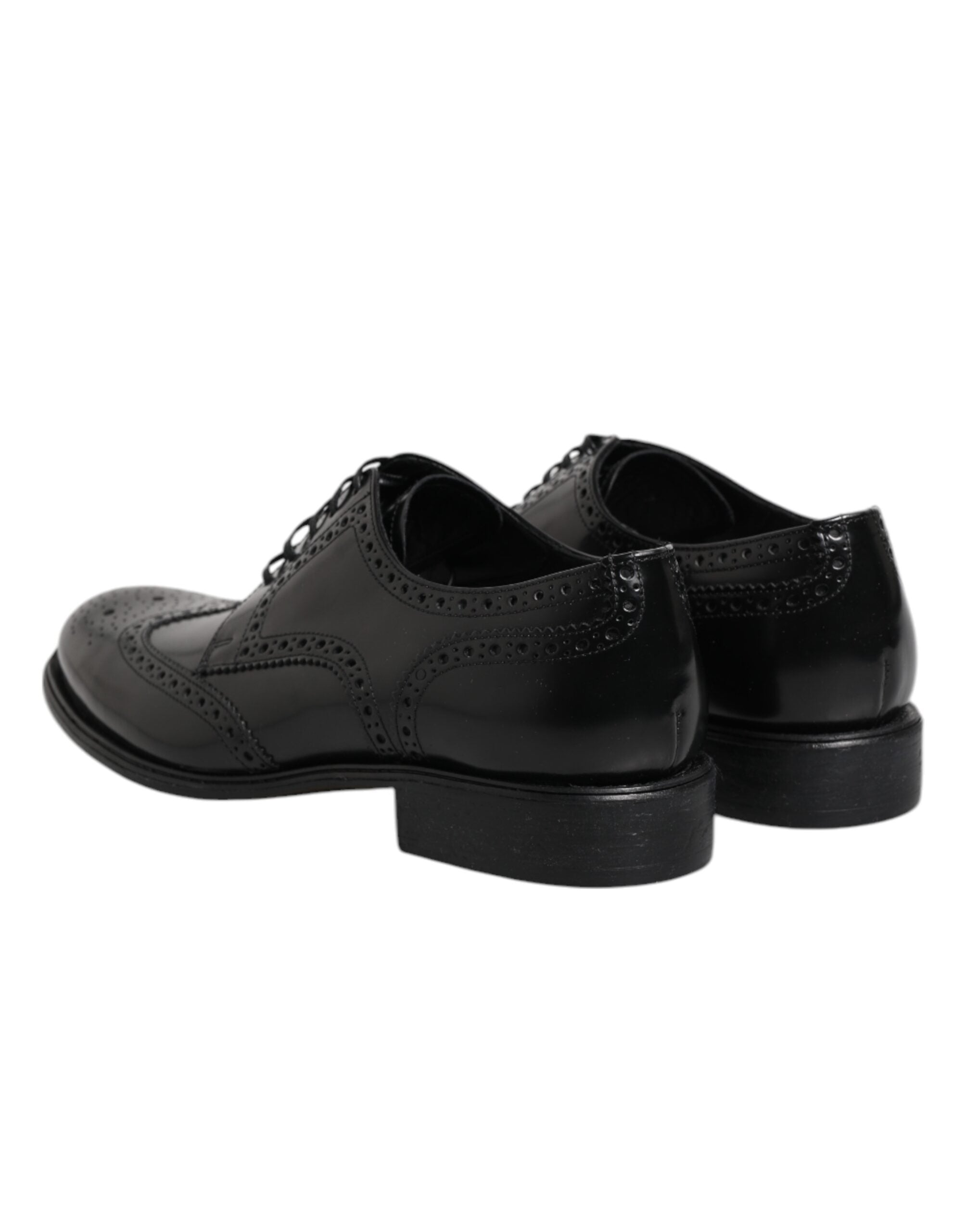 Black Leather Derby Wingtip Formal Shoes