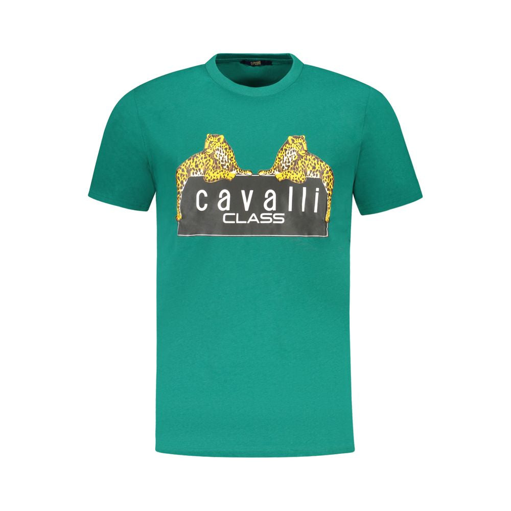 Green Cotton Men T-Shirt