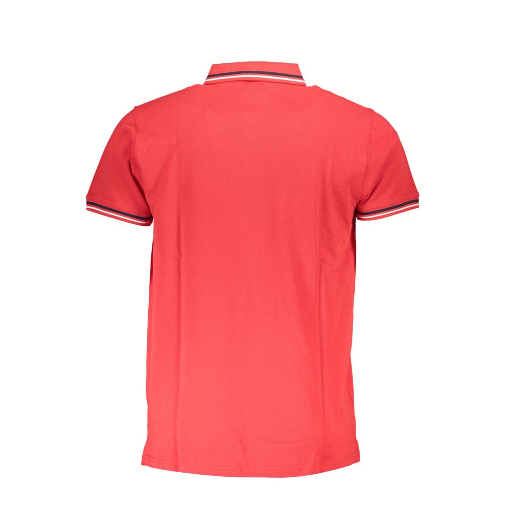 Red Cotton Men Polo Shirt