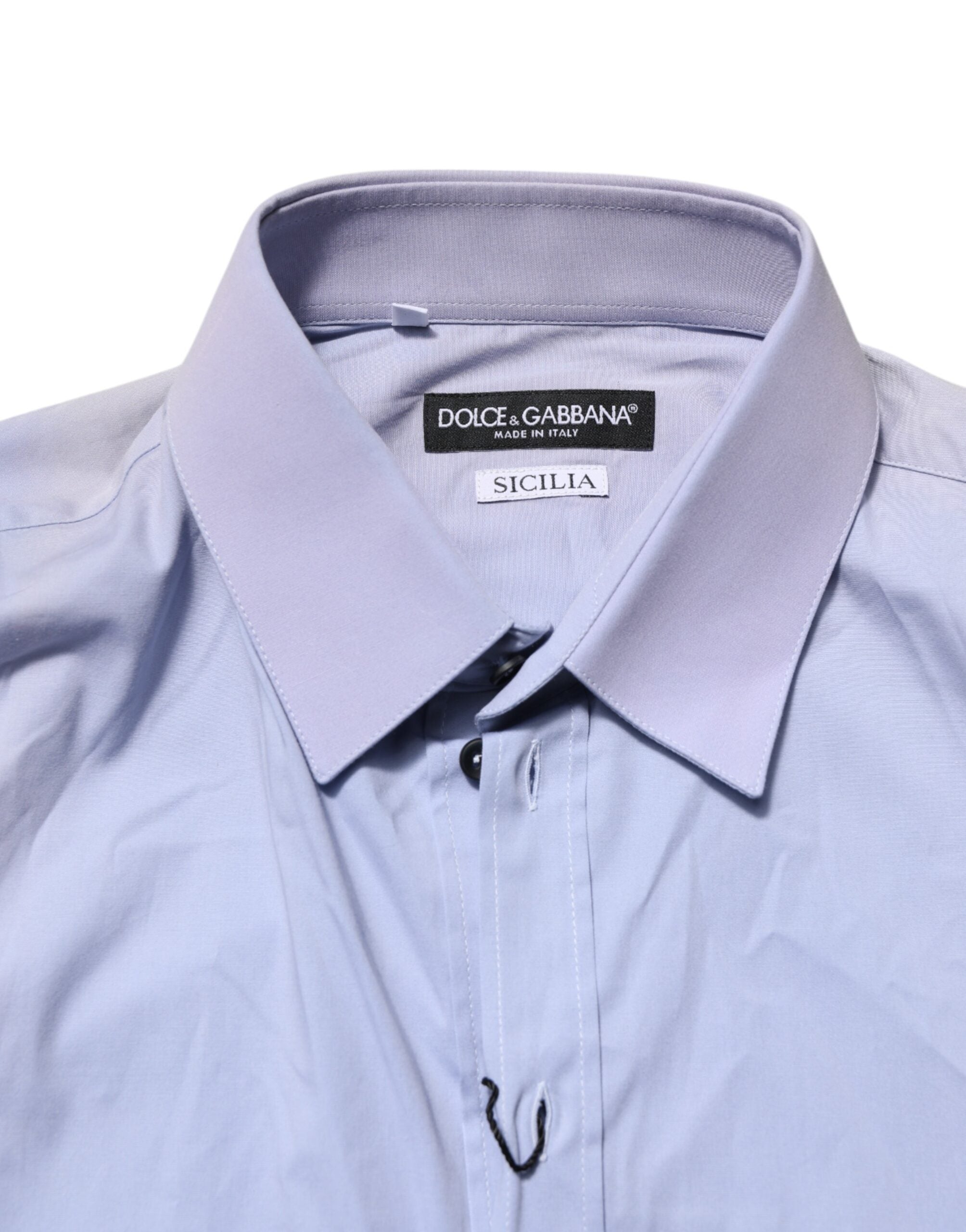Blue Cotton SICILIA Long Sleeves Dress Shirt