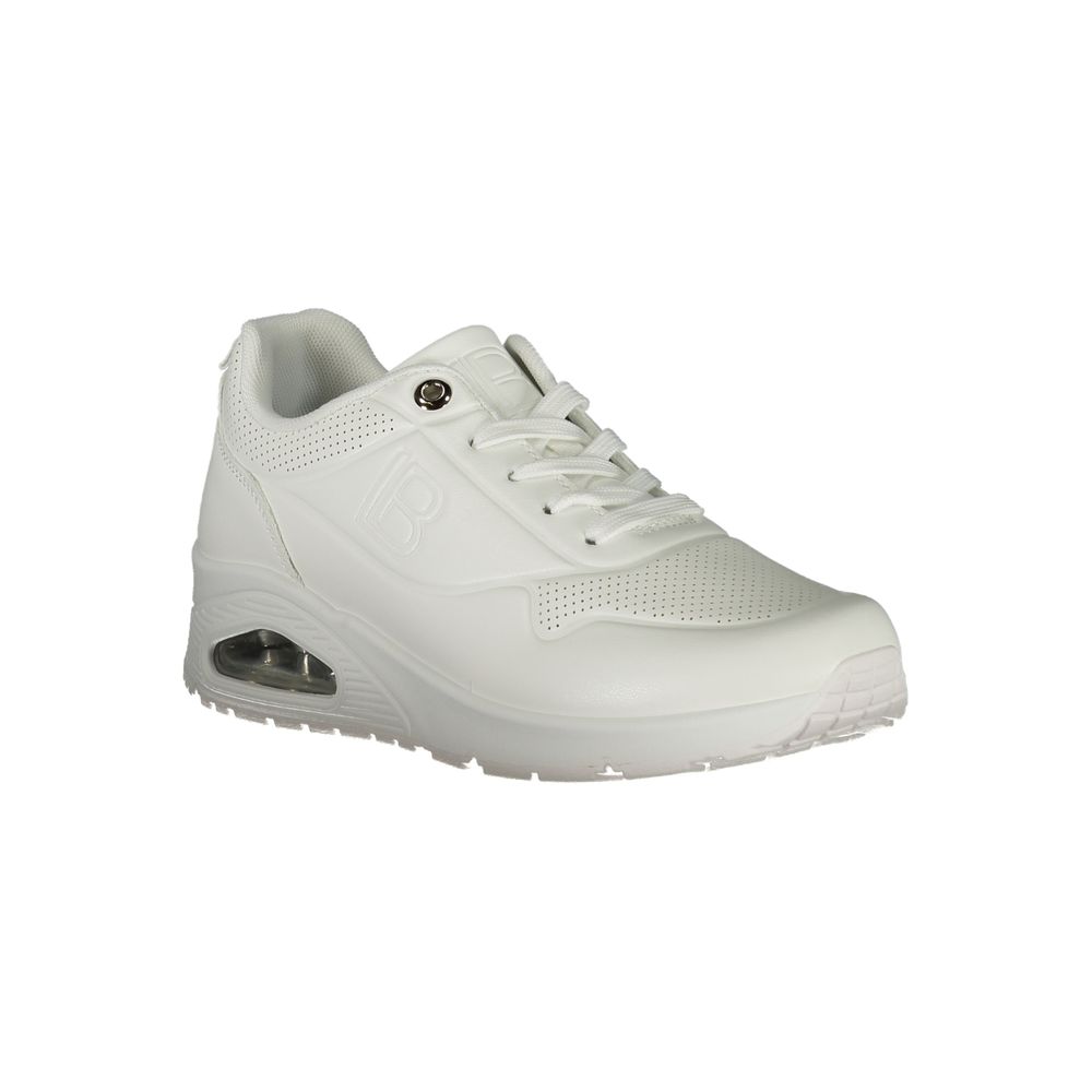 White Polyester Women Sneaker