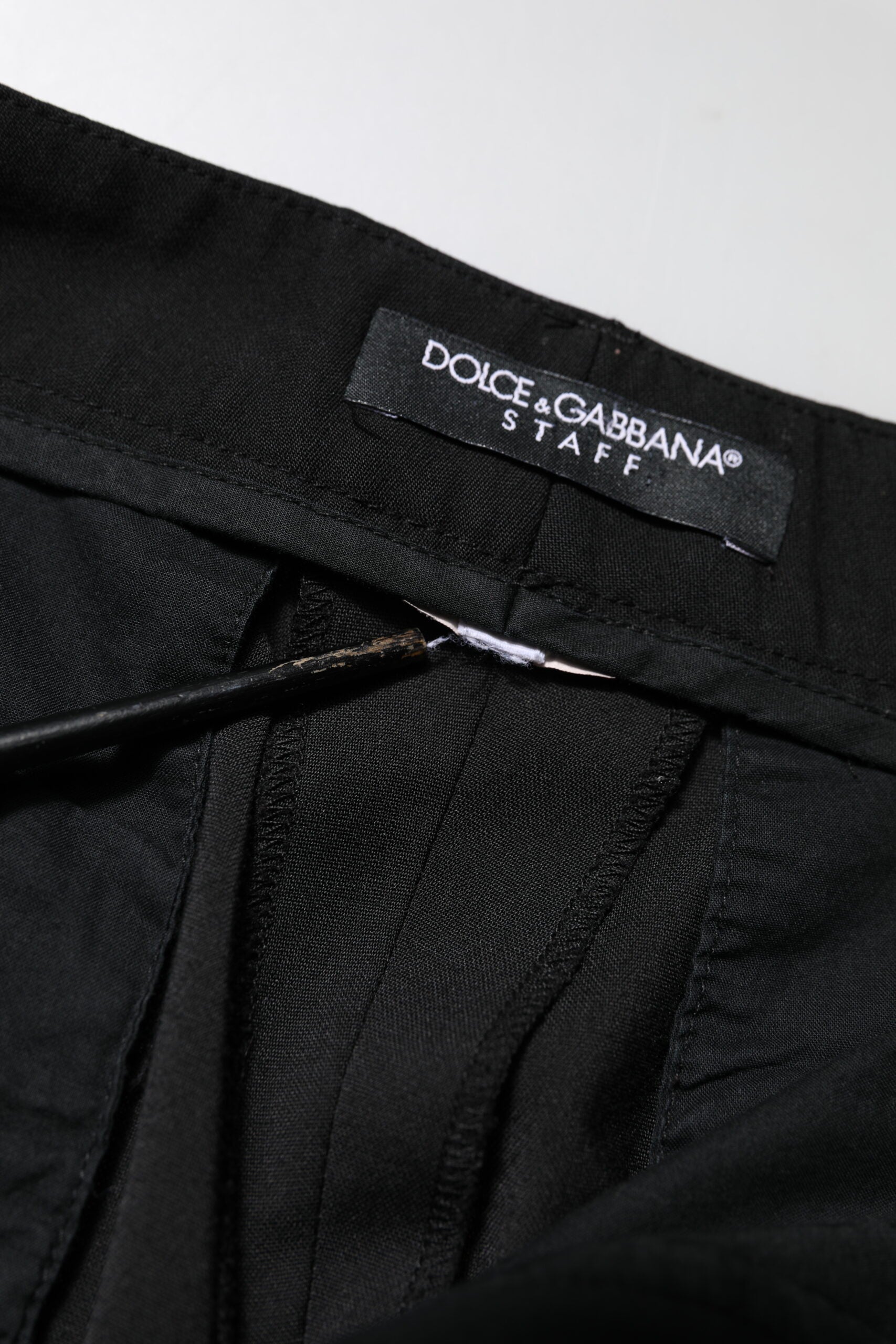 Black High Waisted Tapered STAFF Pants