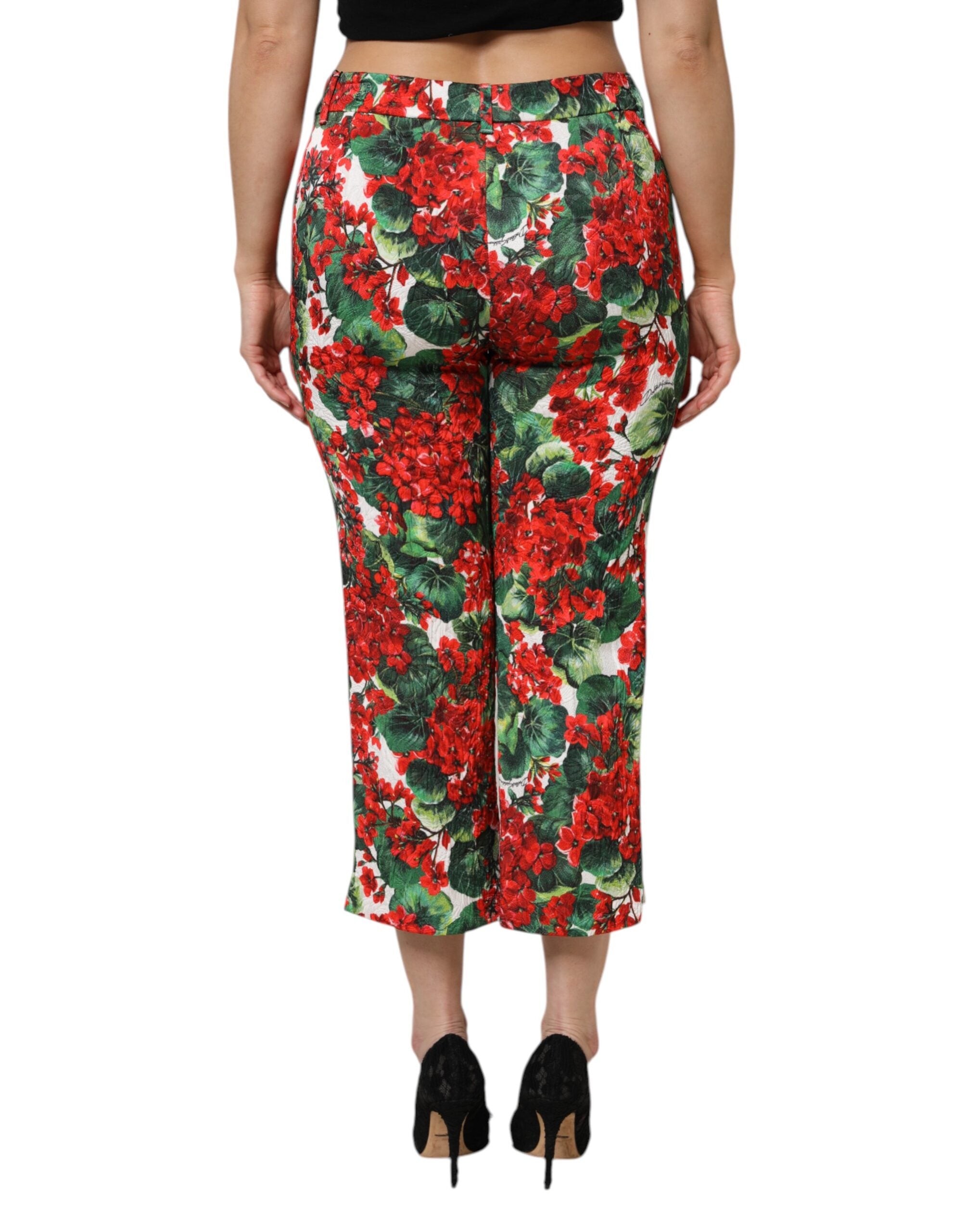 Multicolor Floral Print Cropped Pants