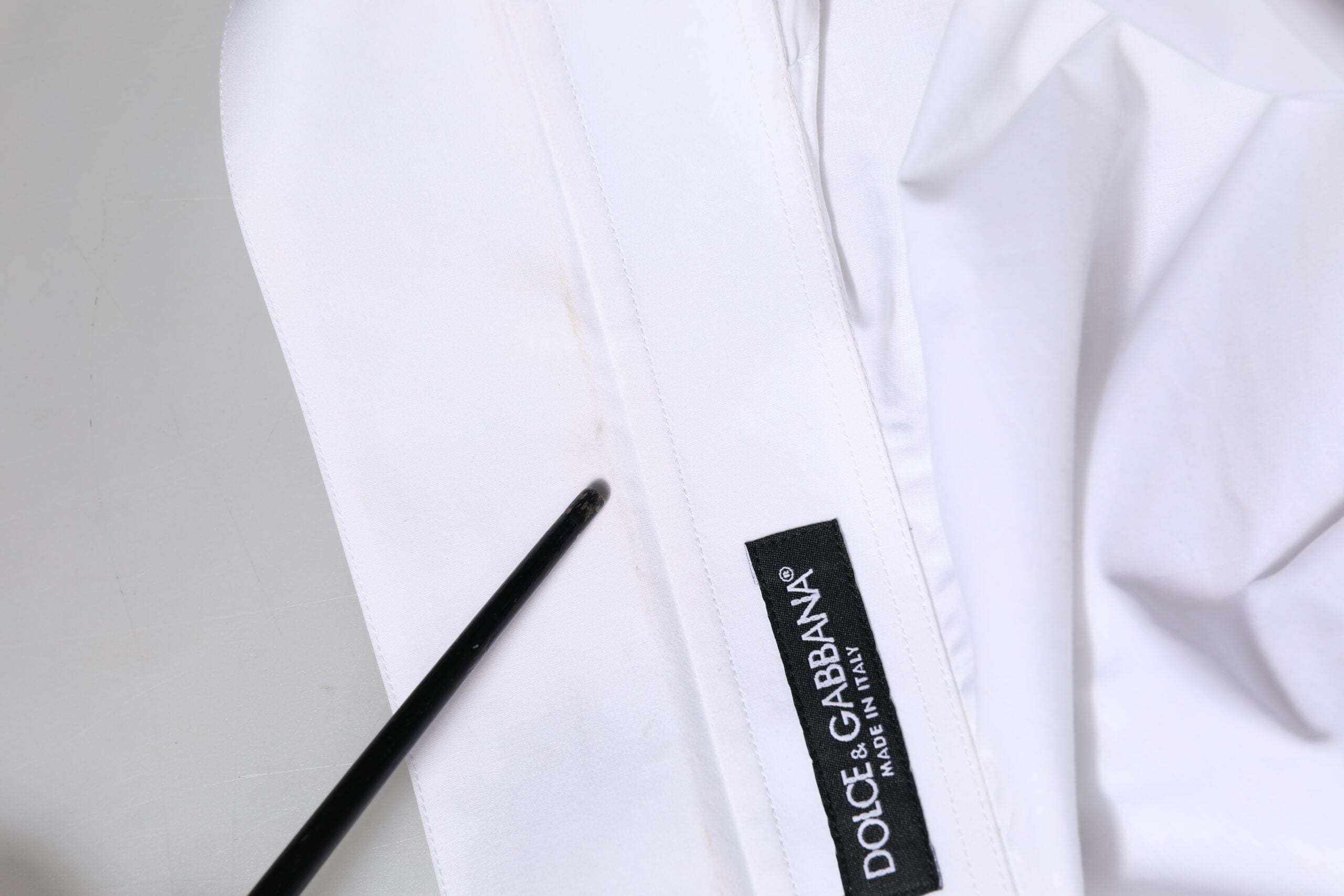 White Cotton Collared Shirt Long Sleeve Top