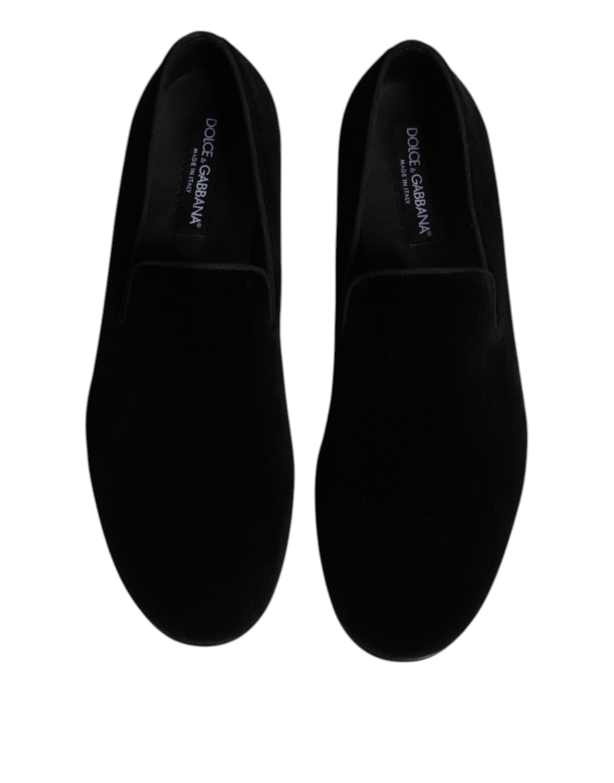 Black Velvet Slip On Loafers Formal Shoes