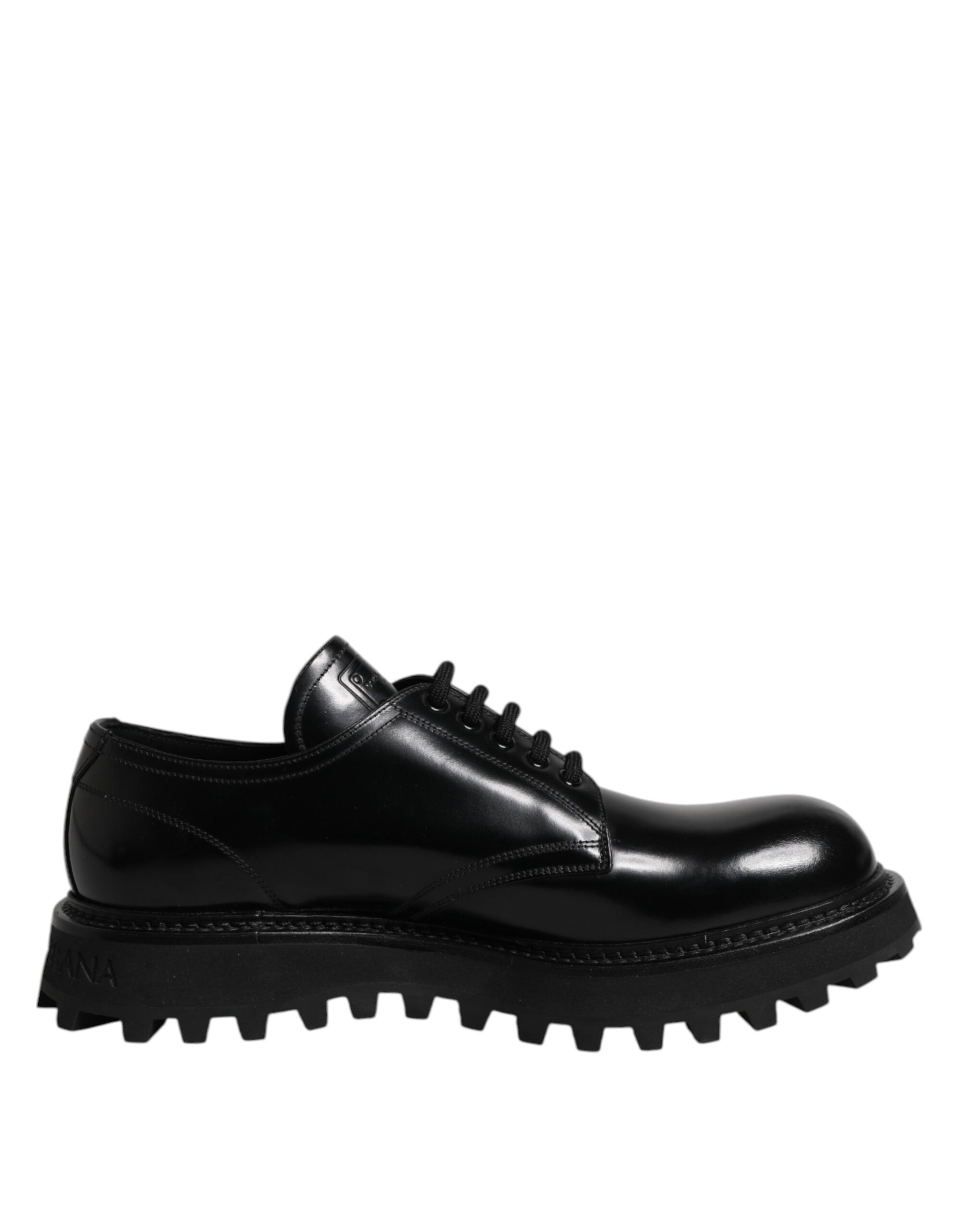 Black Leather Lace Up Derby Men Dress Shoes