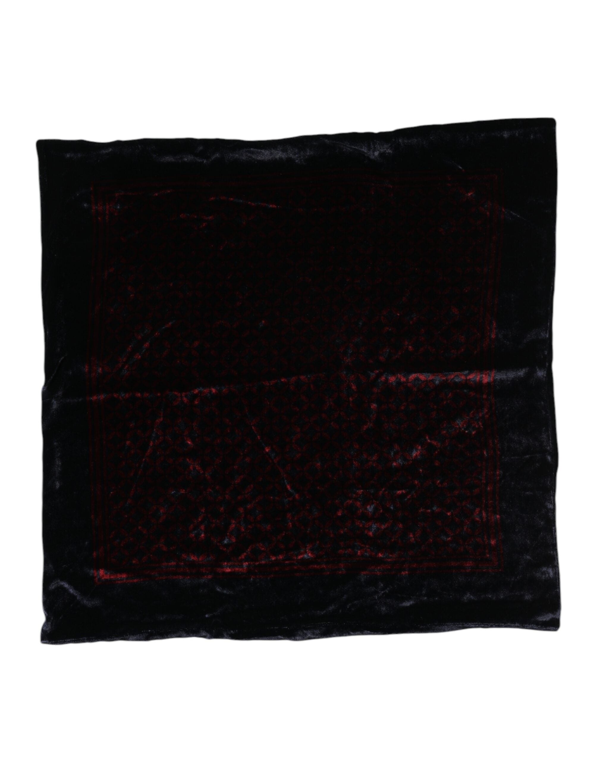 Black Red Viscose Square Men Foulard Scarf