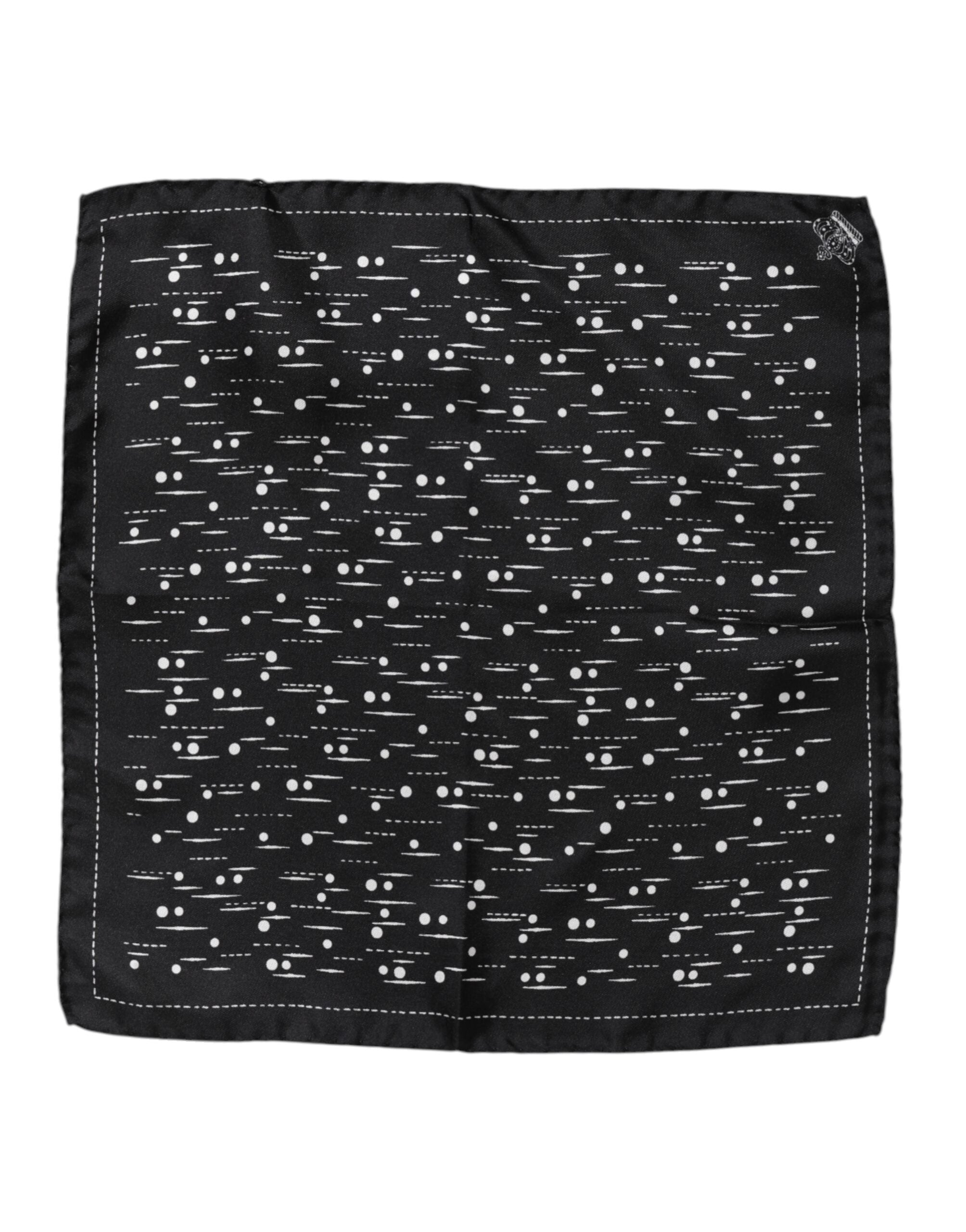 Black White Printed Square Men Foulard Scarf