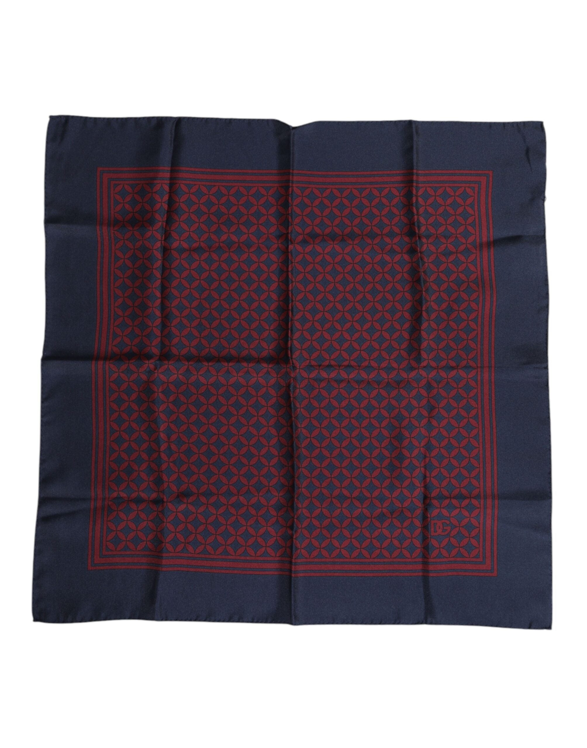 Red Blue Printed Silk Square Men Foulard Scarf