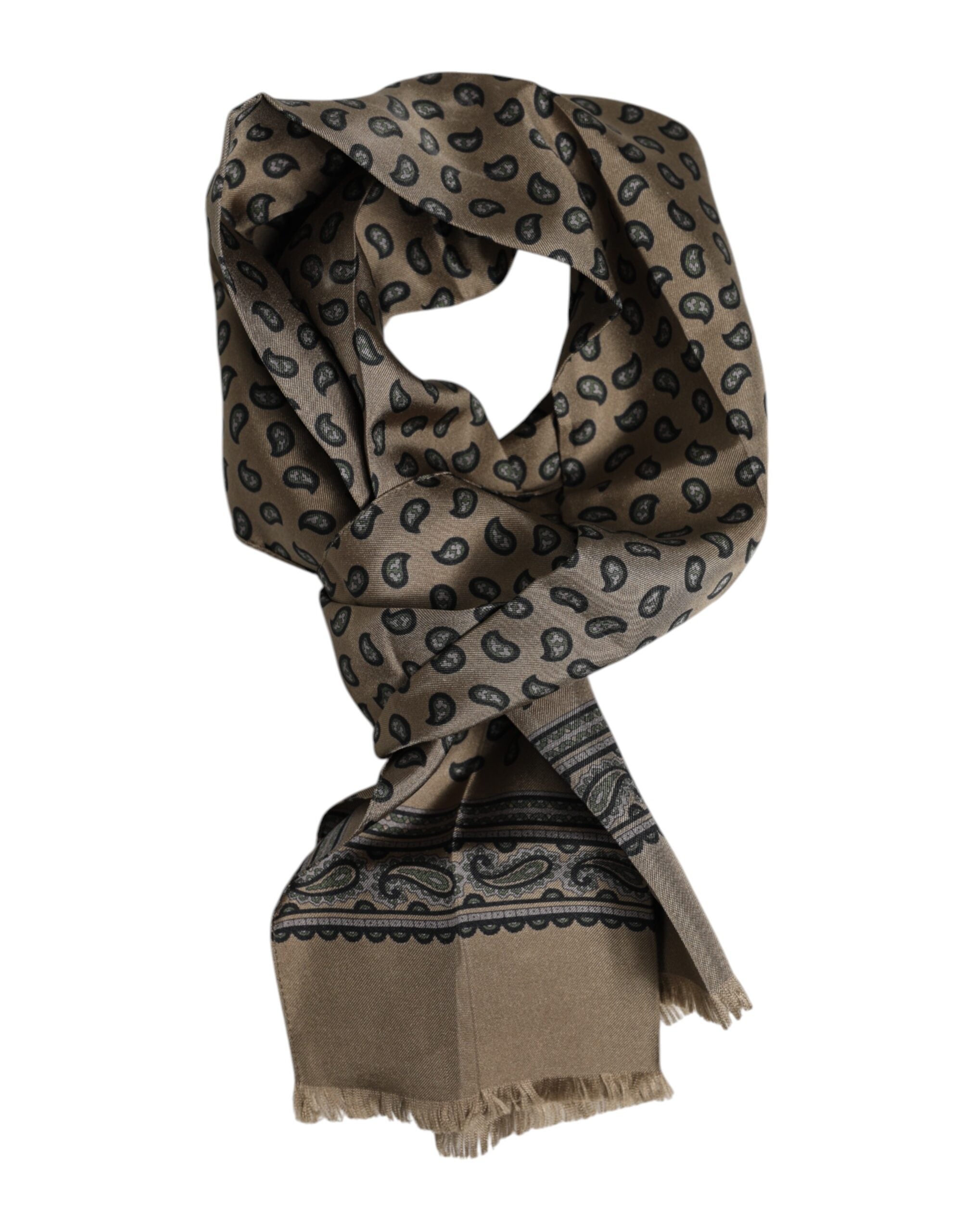 Brown Printed Neck Warmer Men Foulard Scarf