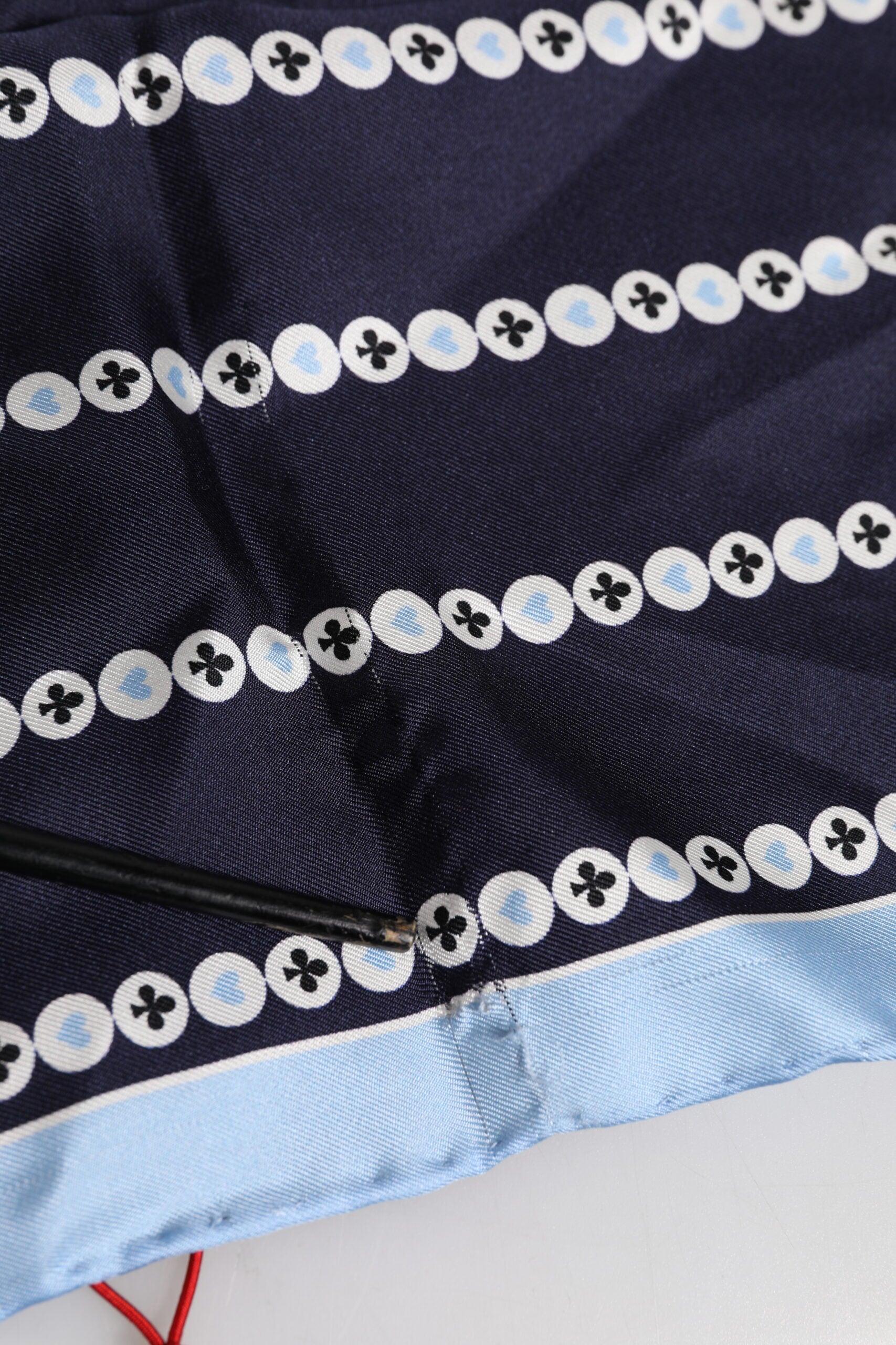 Blue Printed Silk Square Men Foulard Scarf