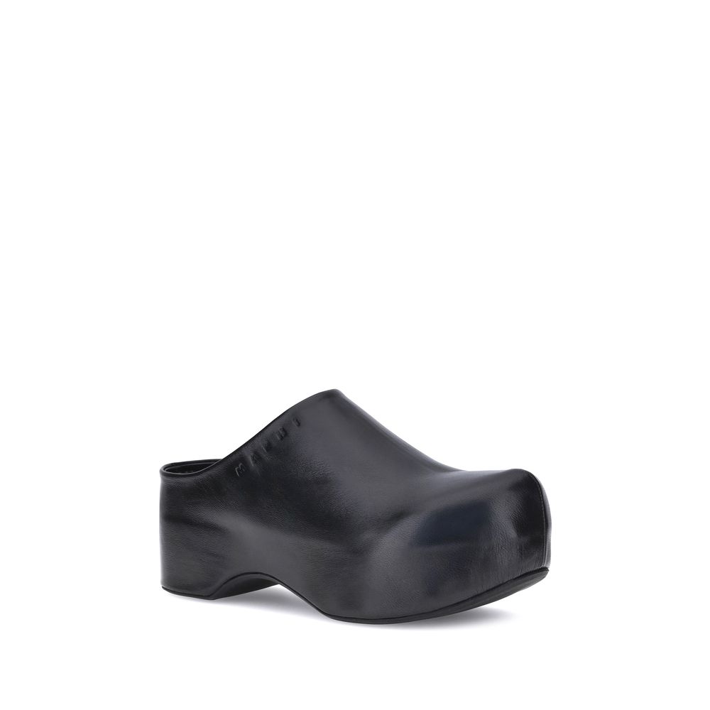 Black Calf Leather Bos Taurus Clogs