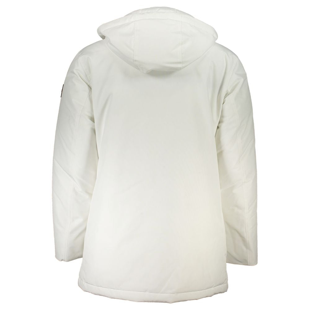 White Elastane Jackets & Coat