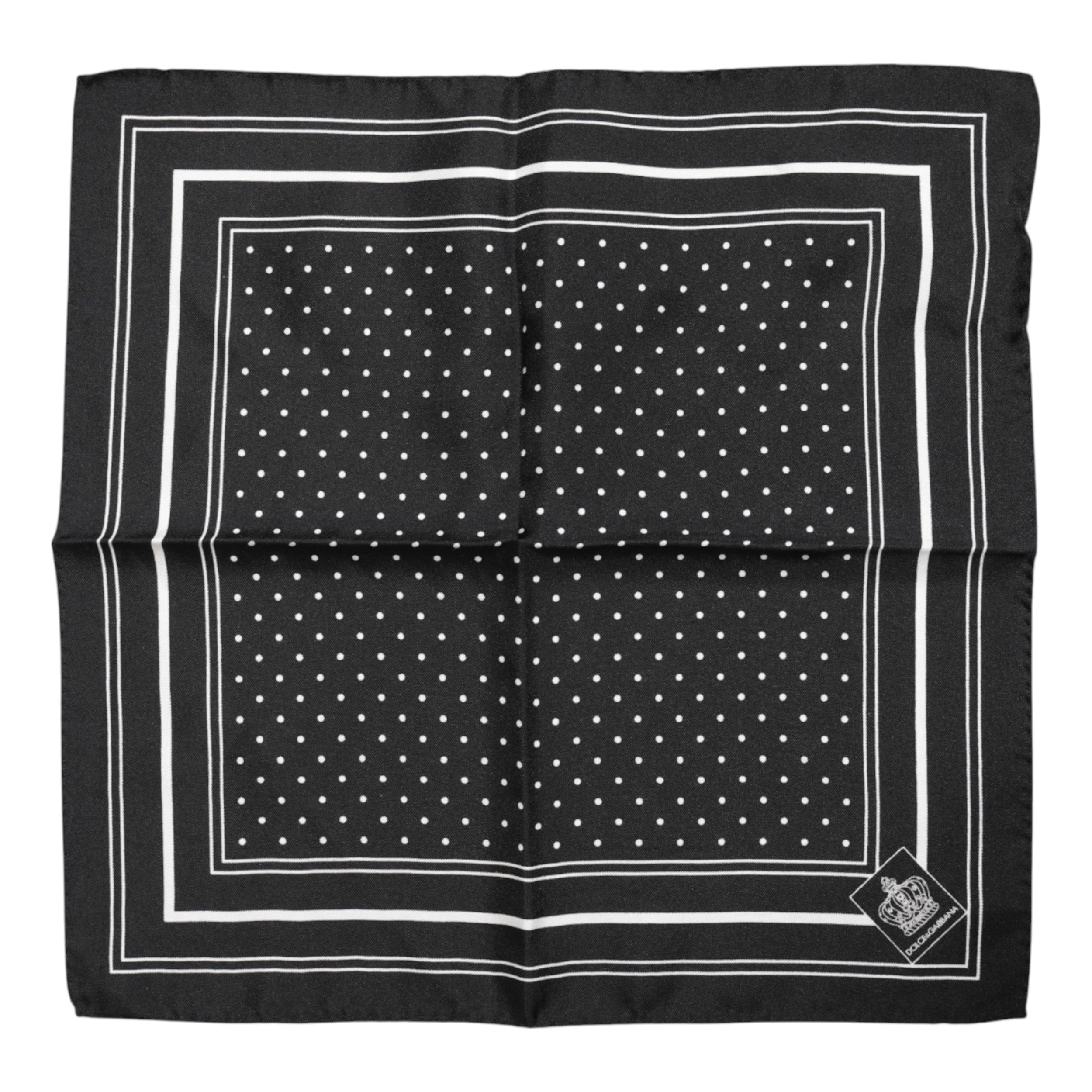 Black White Polka Dot Men Foulard Scarf