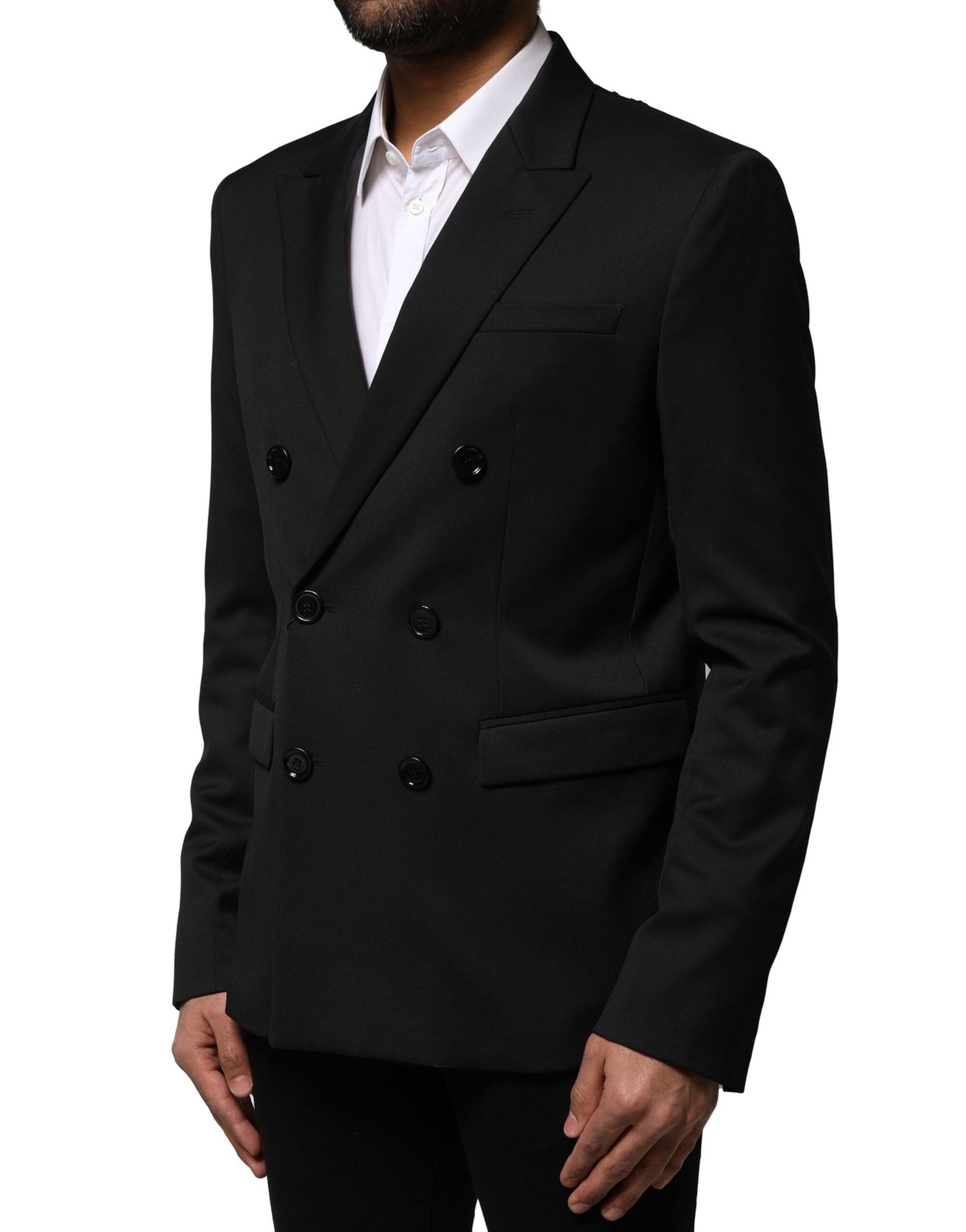 Black Double Breasted Men Jacket Suit Blazer