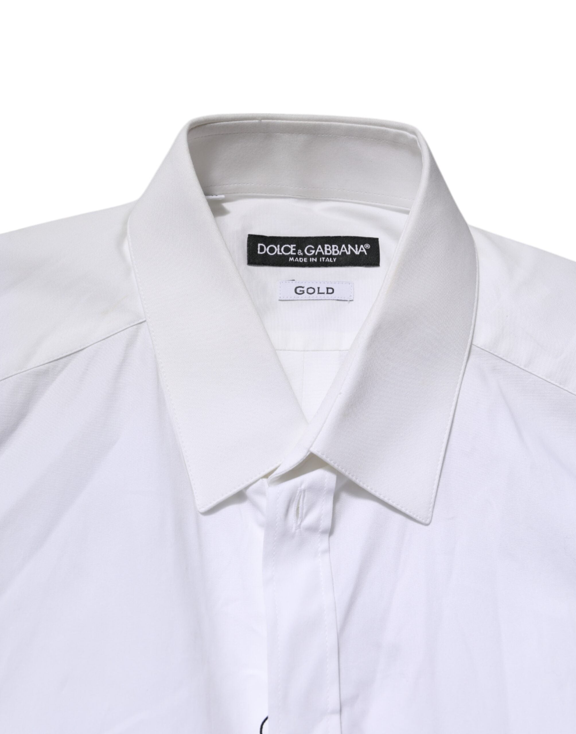 White GOLD Cotton Collared Dress Shirt Top