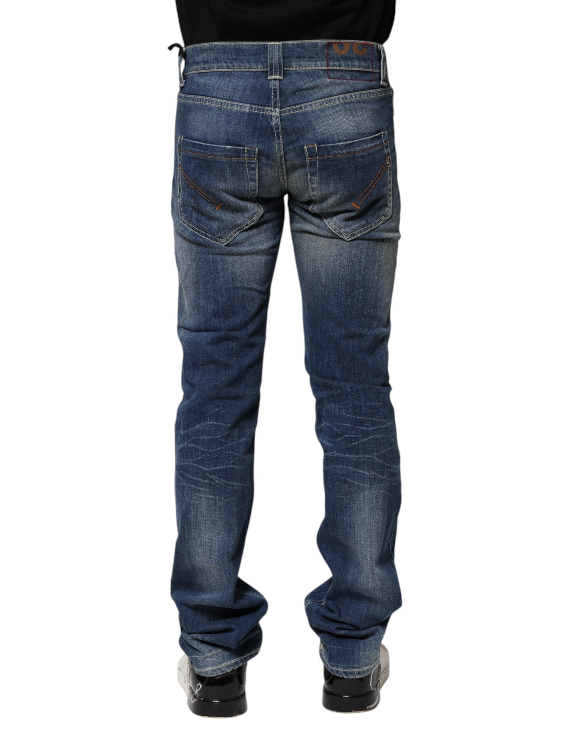 Blue Washed Skinny Fit Casual Men Denim Jeans