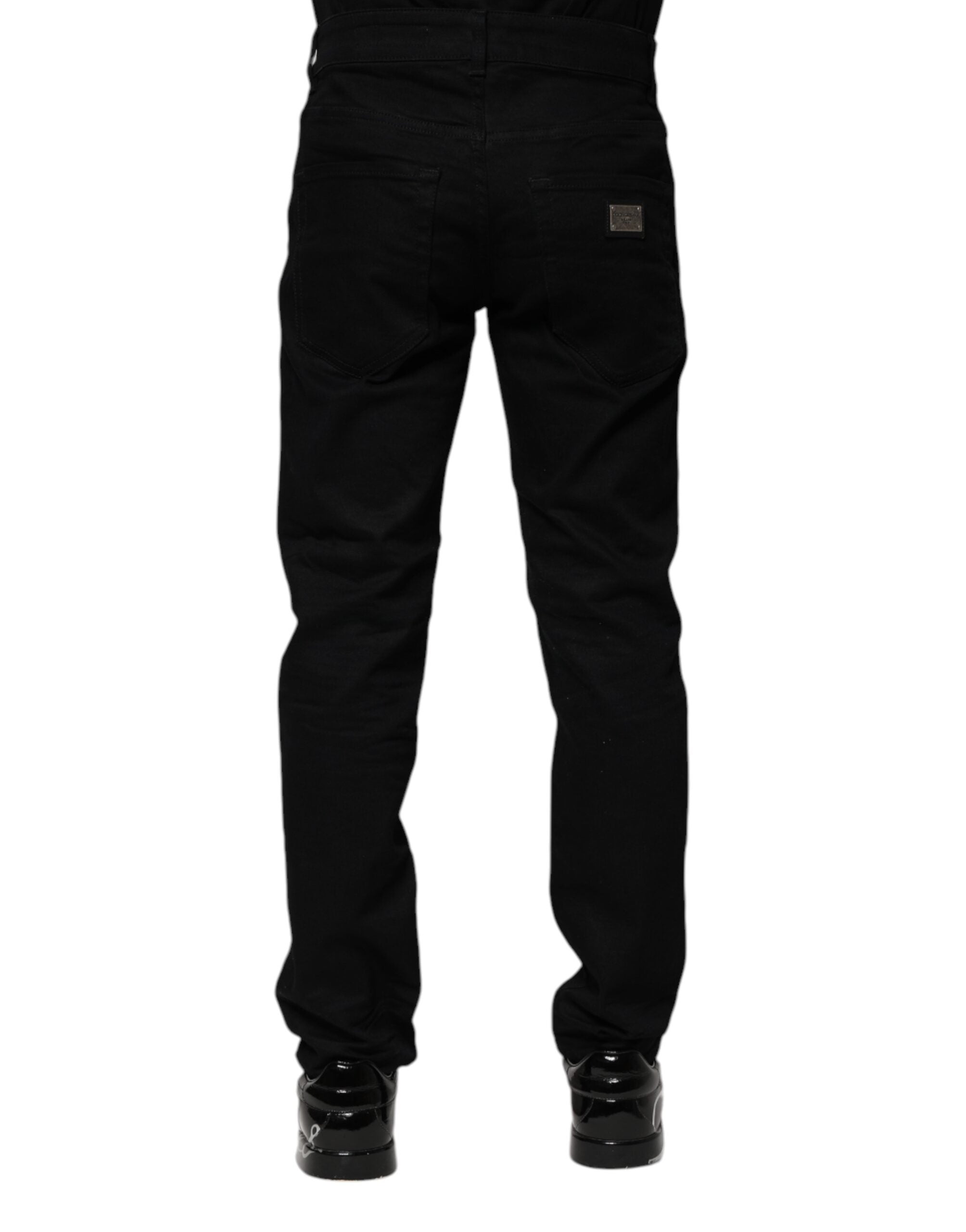 Black Cotton Skinny Denim Jeans