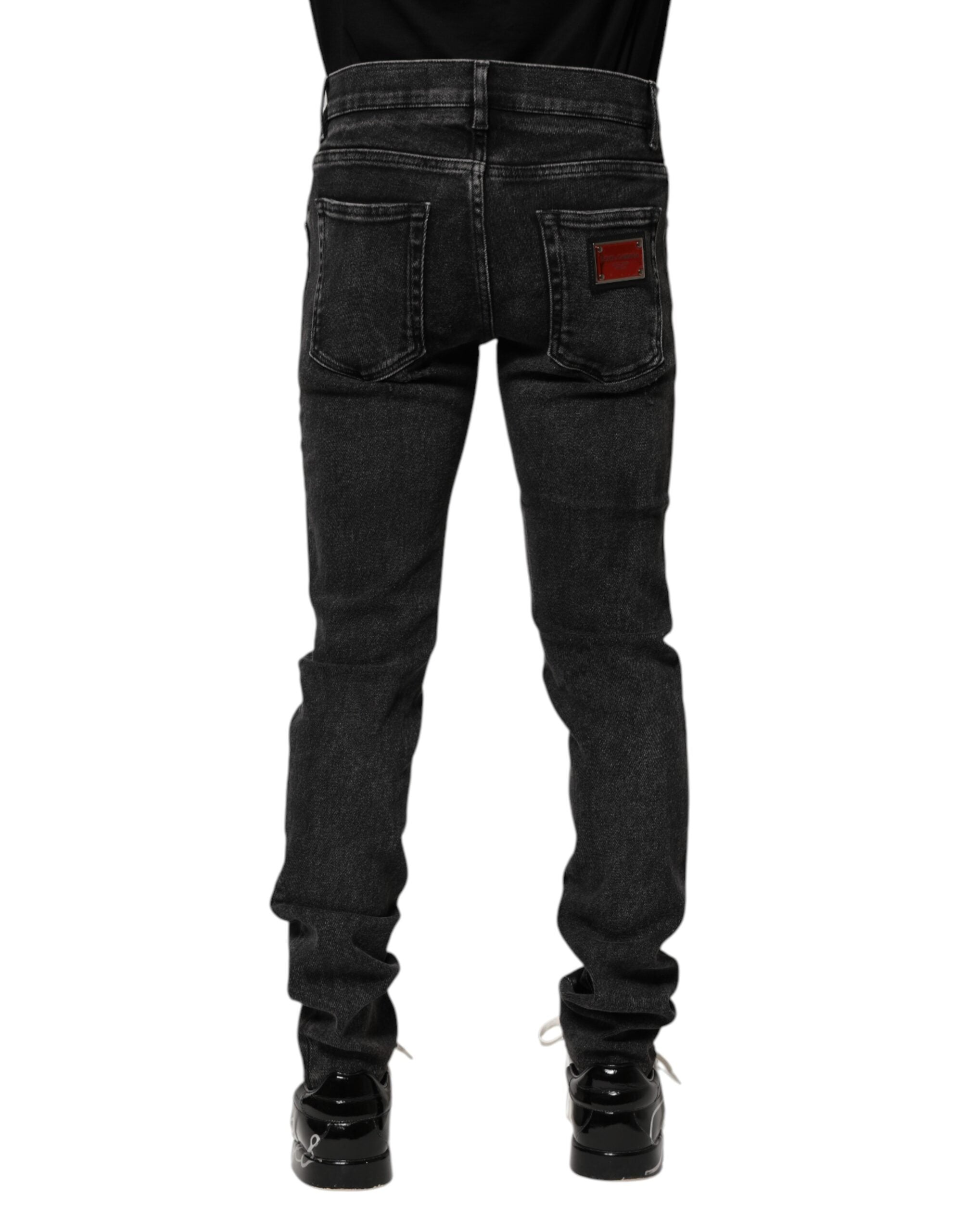 Black Cotton Skinny Men Denim Jeans