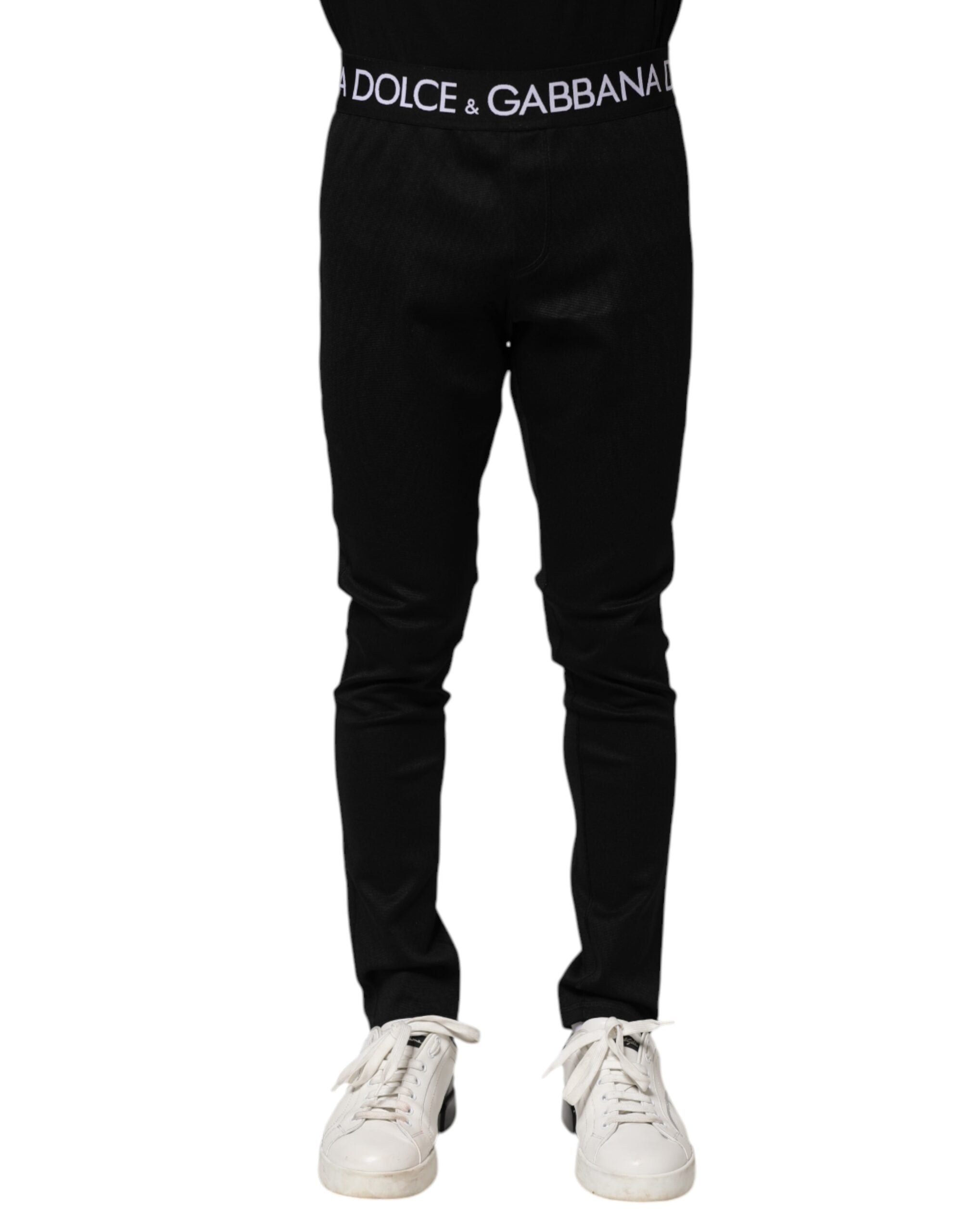 Black Nylon Skinny Men Jogger Pants