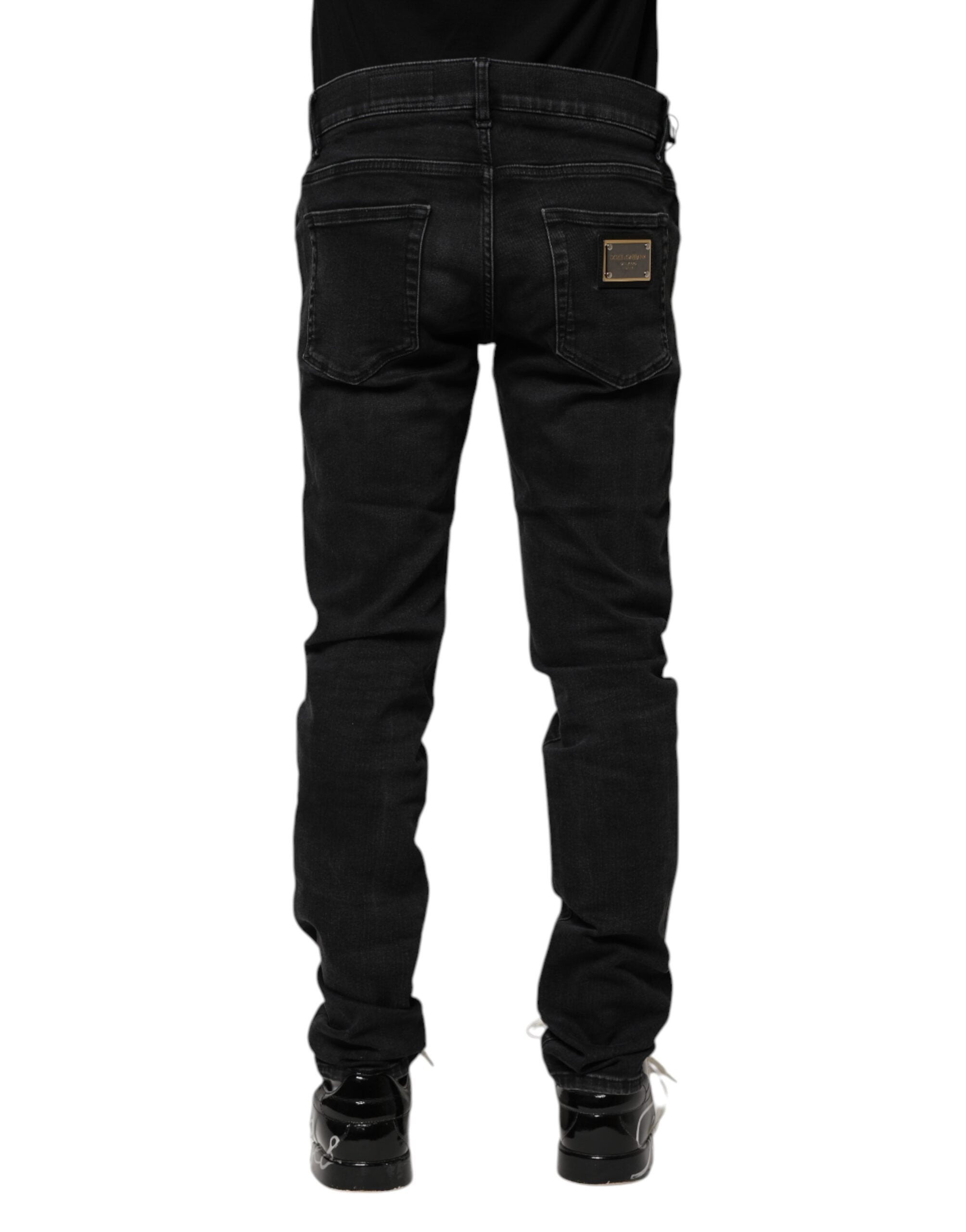 Black Cotton Skinny Men Denim Jeans