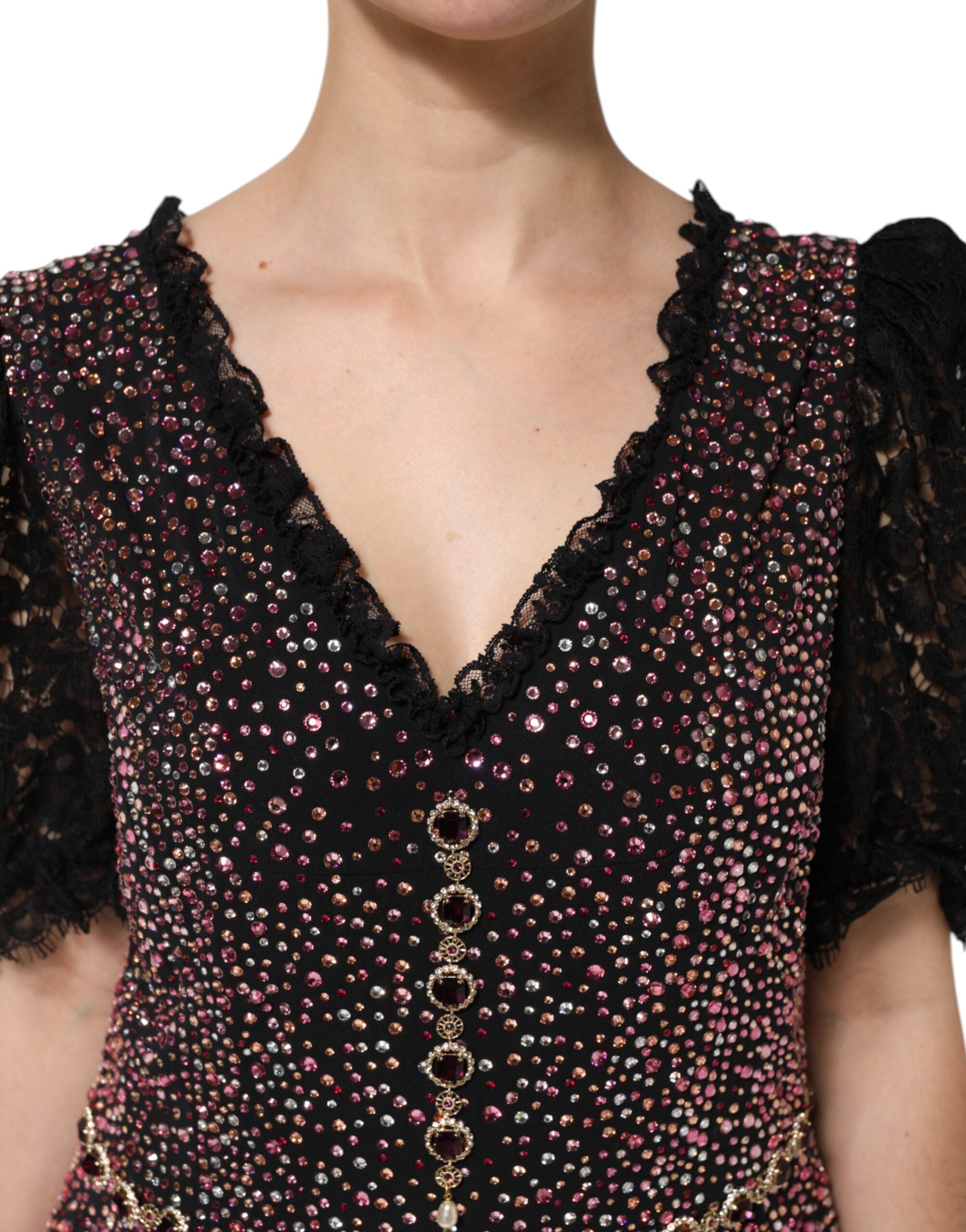 Multicolor Embellished Mermaid Gown Dress