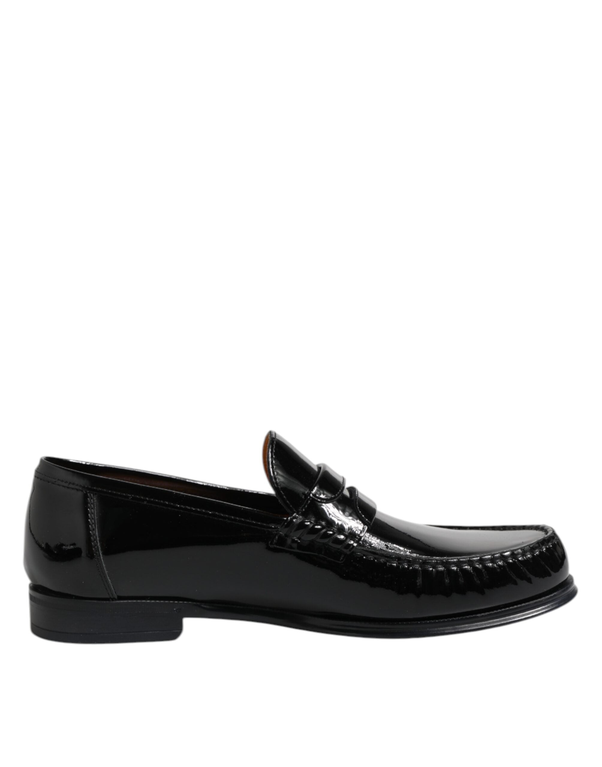 Black Leather Slip On Loafers Dress Shoes