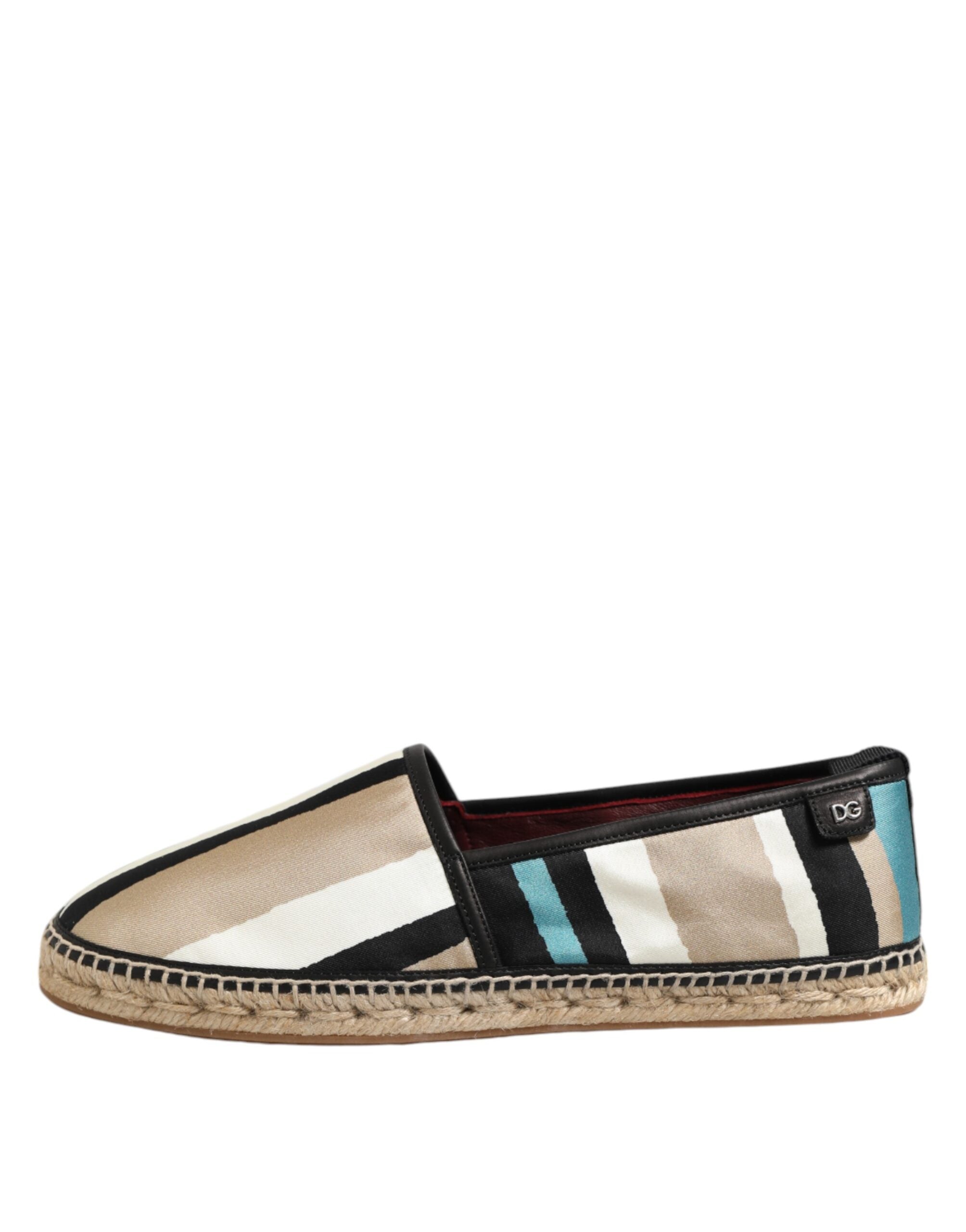 Multicolor Stripes Canvas Flat Espadrille Shoes