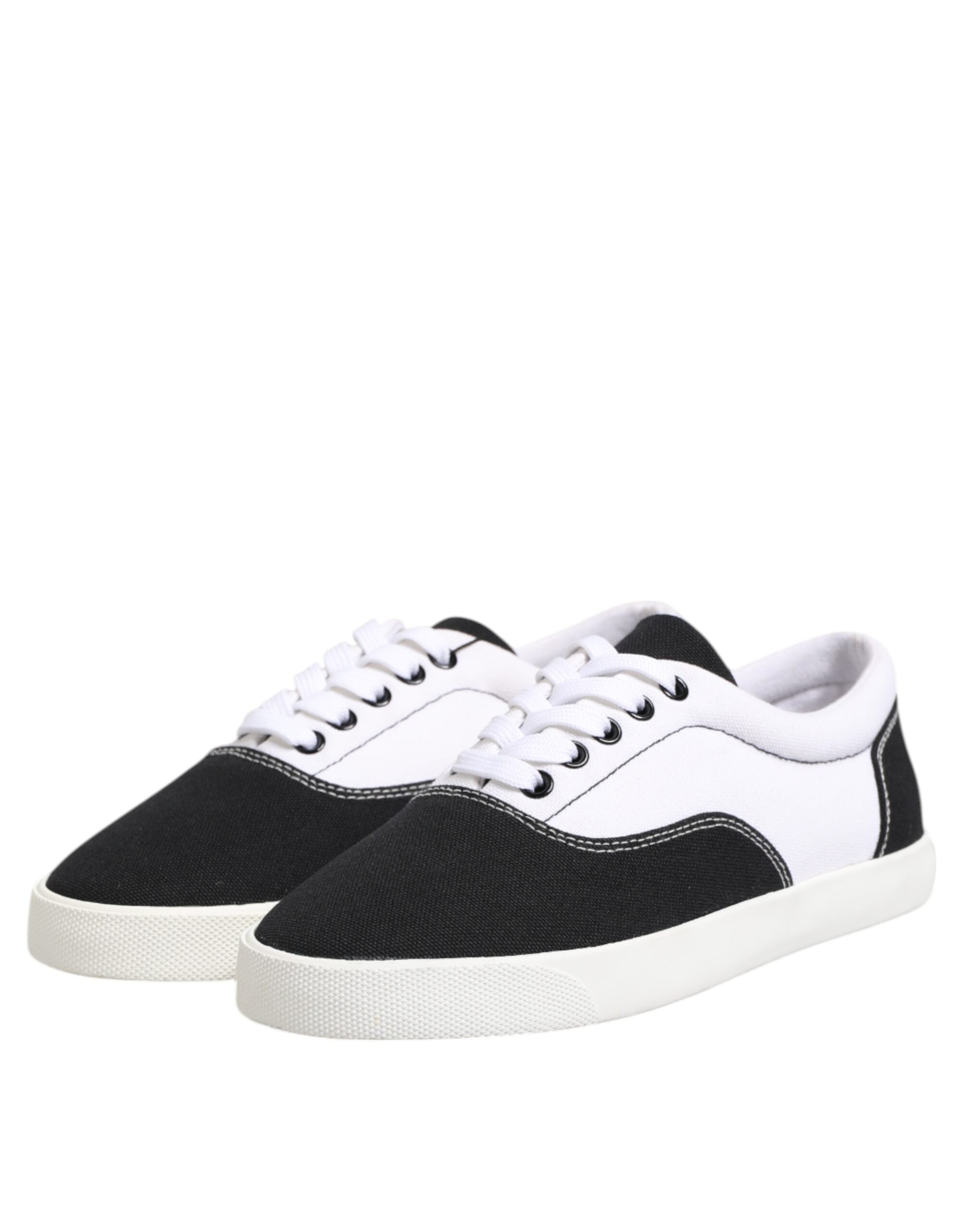 Black Cotton Canvas Lace Up Men Sneakers Shoes