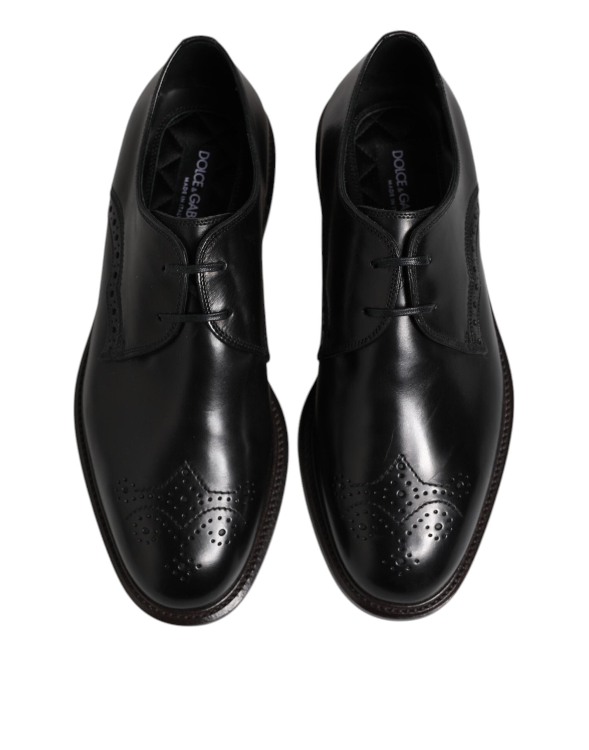 Black Leather Derby Wingtip Formal Shoes