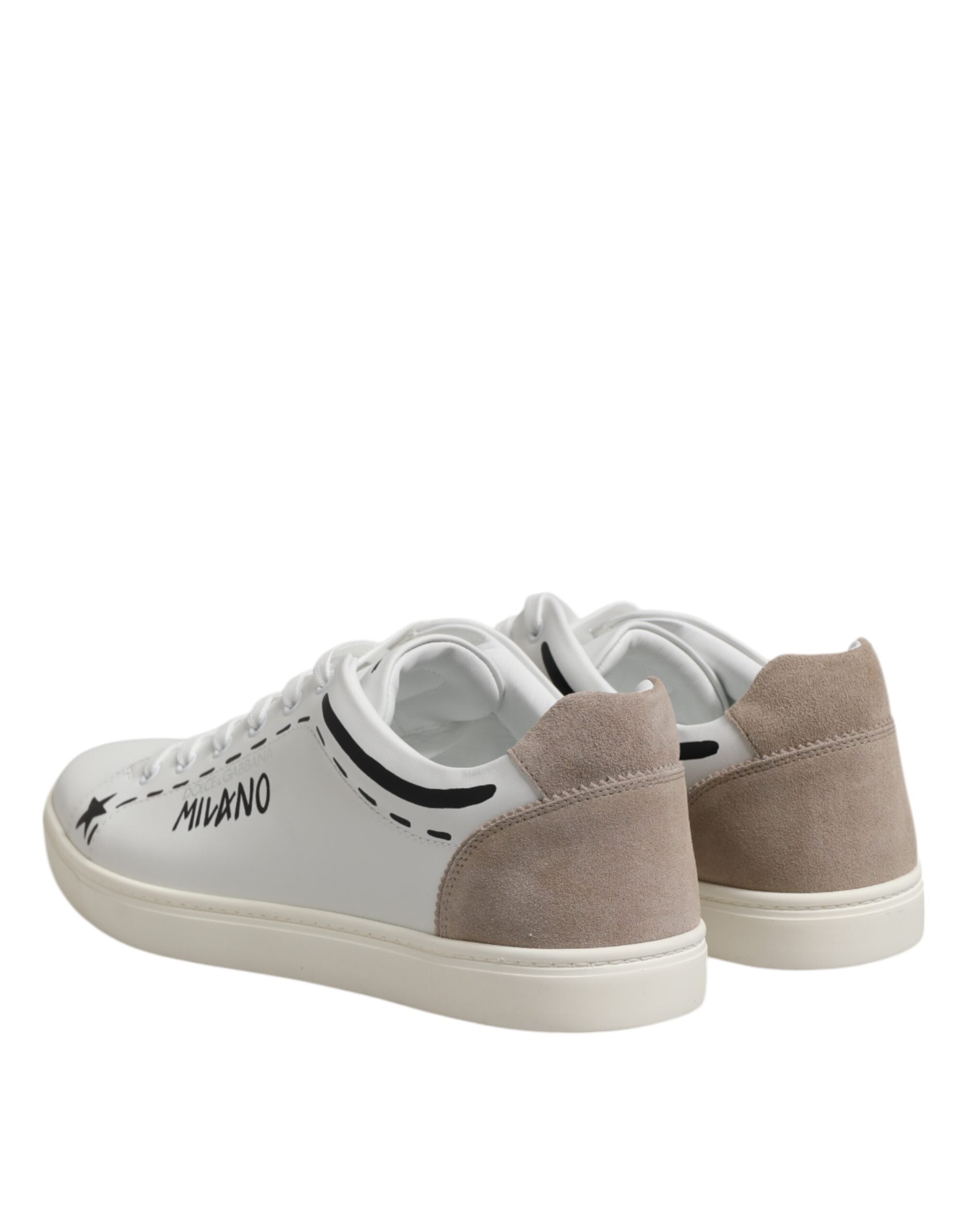 White Leather MILANO Low Top Sneakers Shoes
