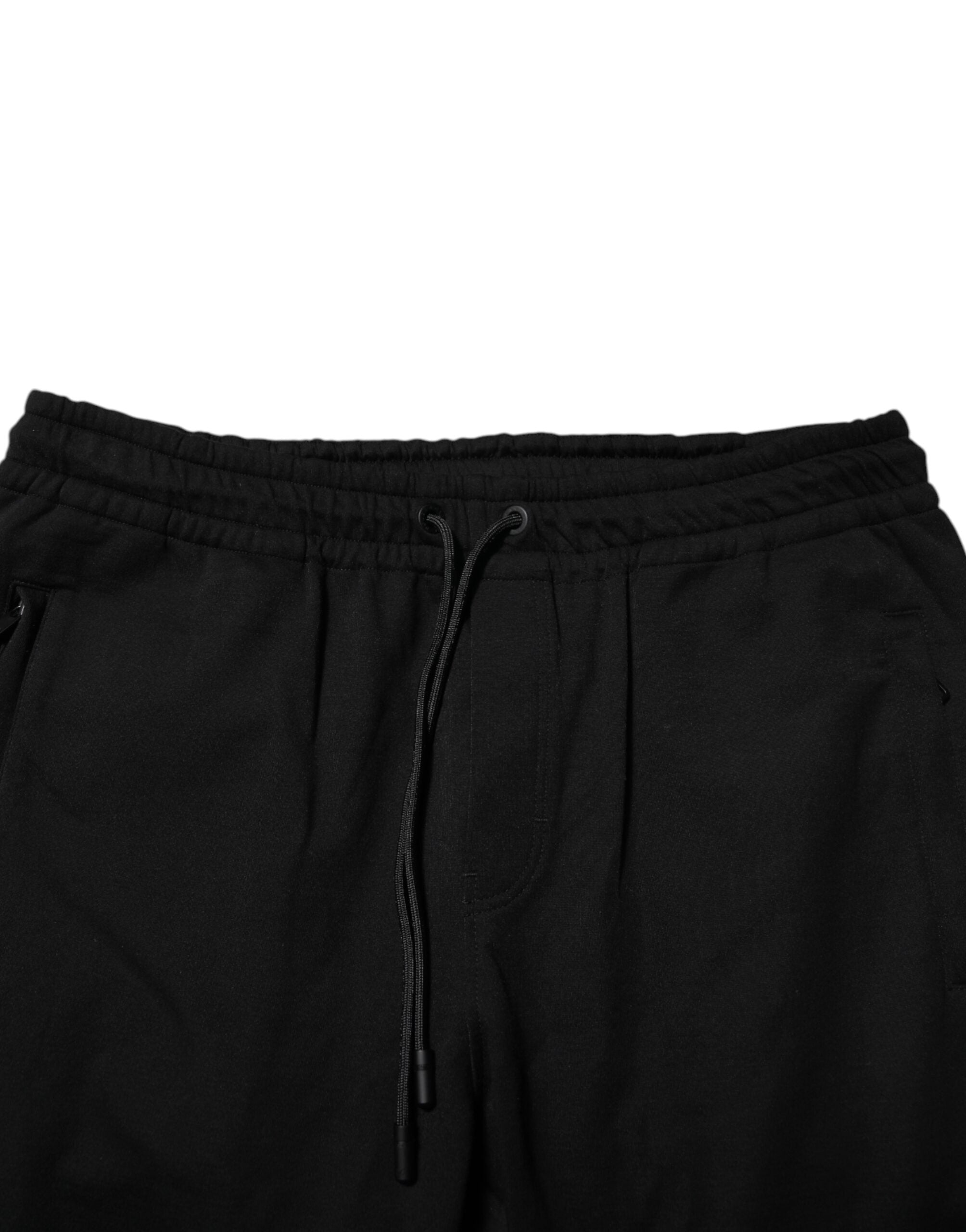 Black Cotton Men Jogger Sweatpants Pants