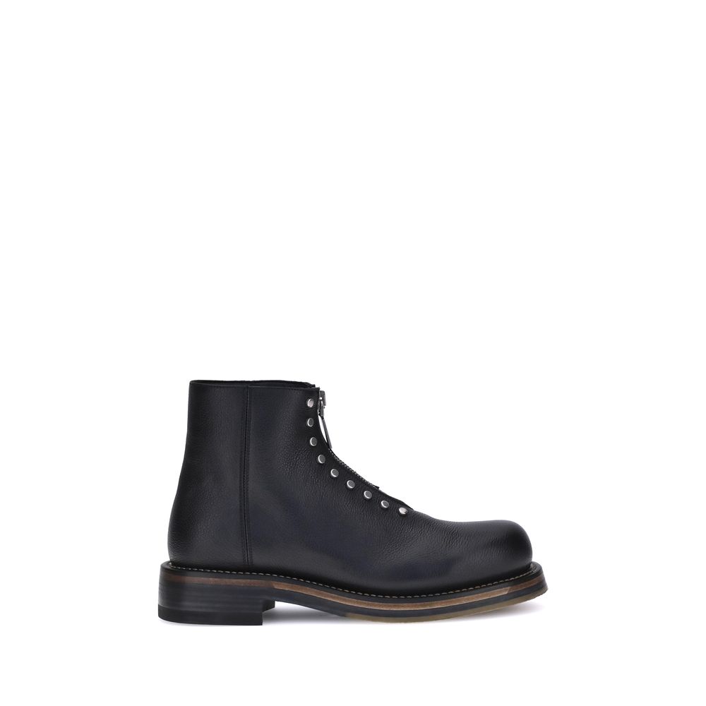 Black Calf Leather Bos Taurus Ankle Boots