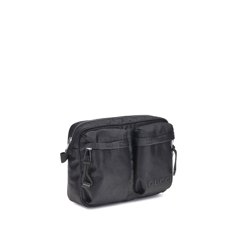 Black Polyester Shoulder Bag