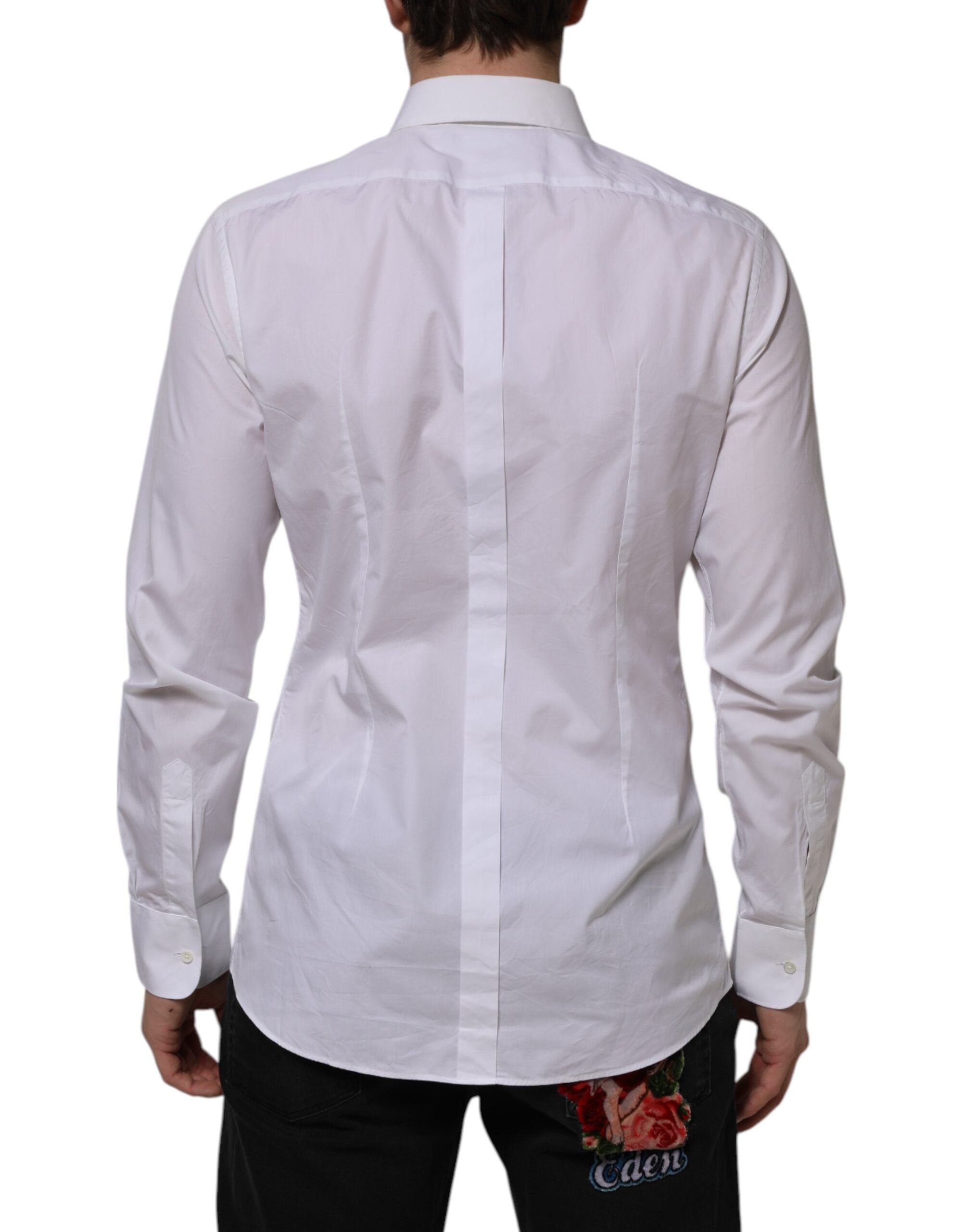 White Bib Cotton Popline GOLD Men Formal Shirt