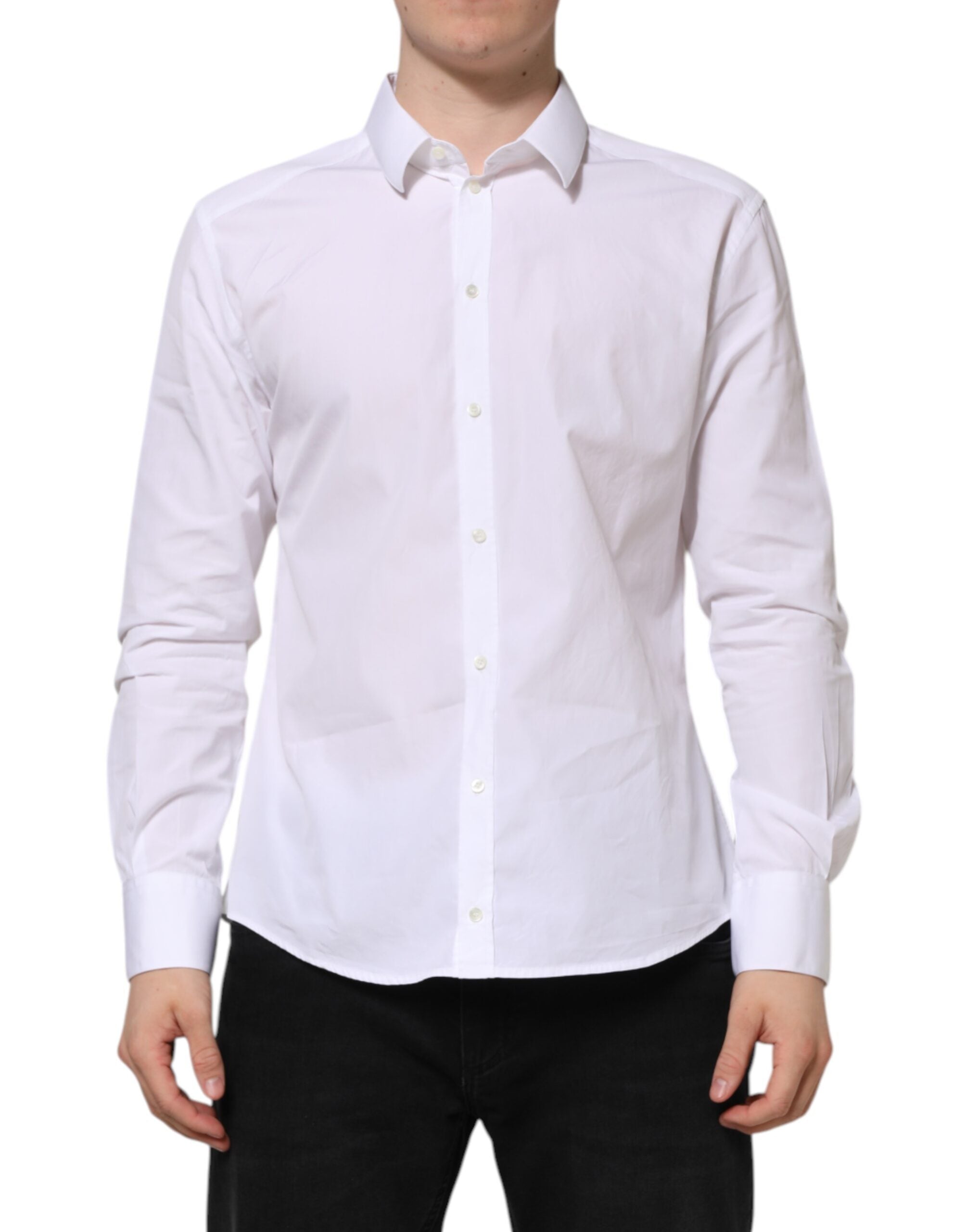 White Cotton Long Sleeves GOLD Formal Shirt